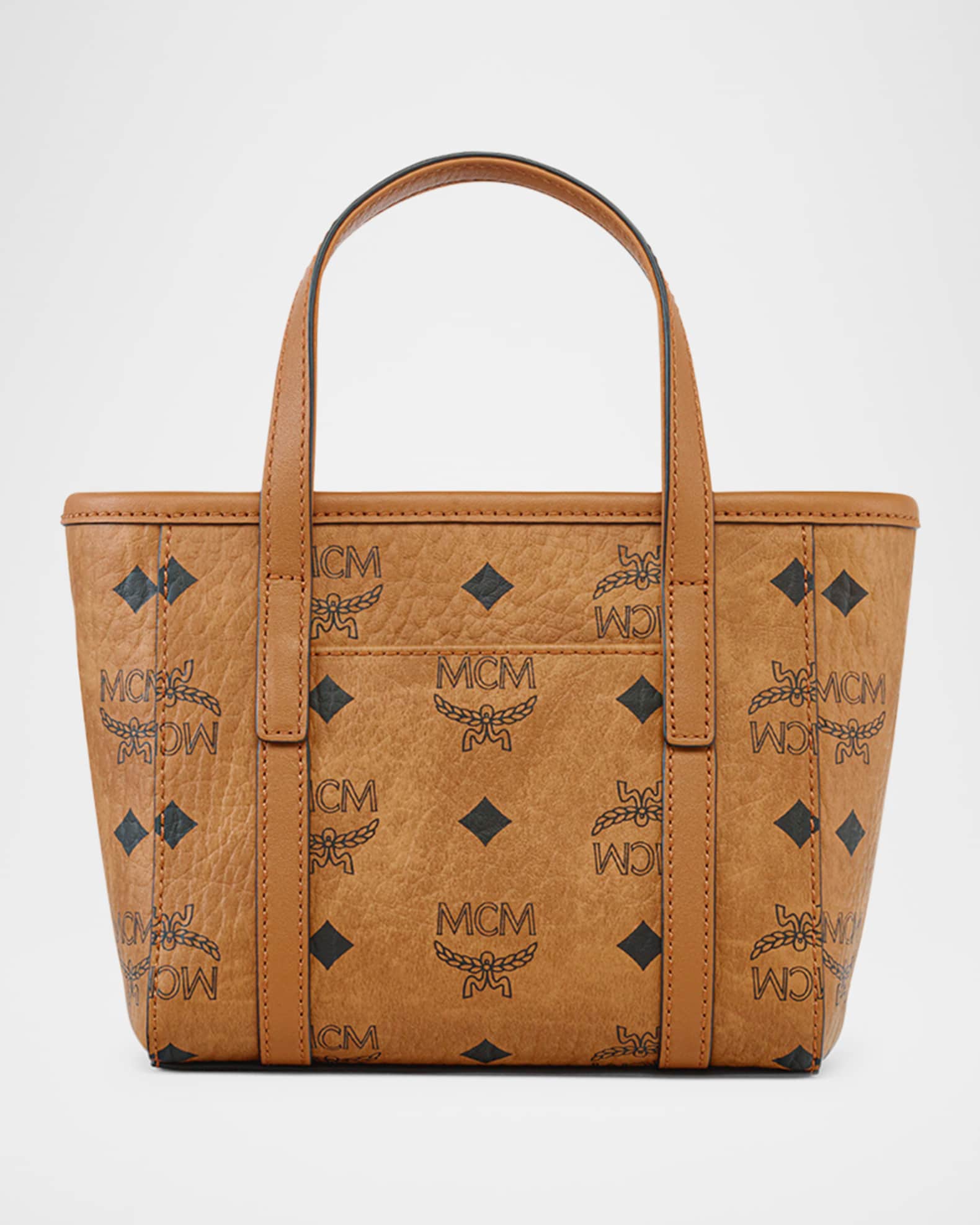 Toni Visetos Leather Shopper Shoulder Bag
