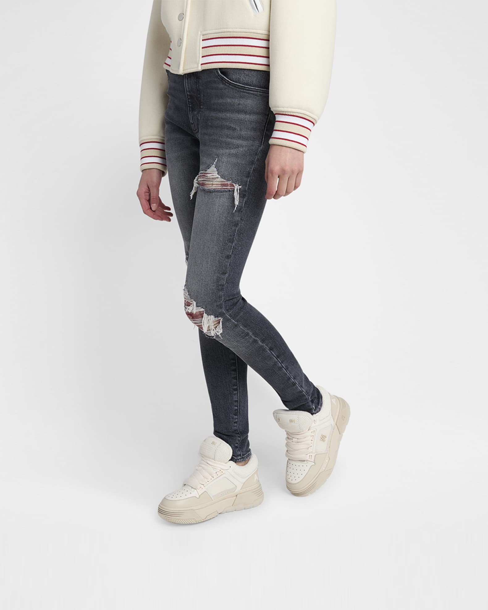 MA-1 Mesh & Leather Chunky Sneakers 1