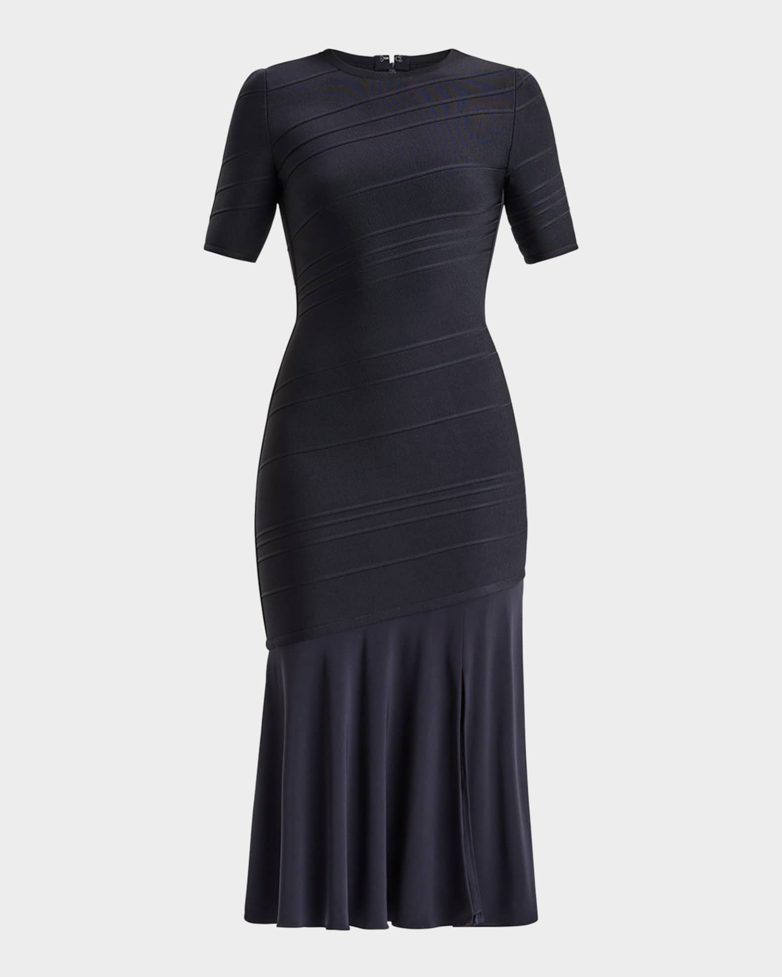 Herve Leger Isabel Bandage Flounce Hem Midi Dress Neiman Marcus