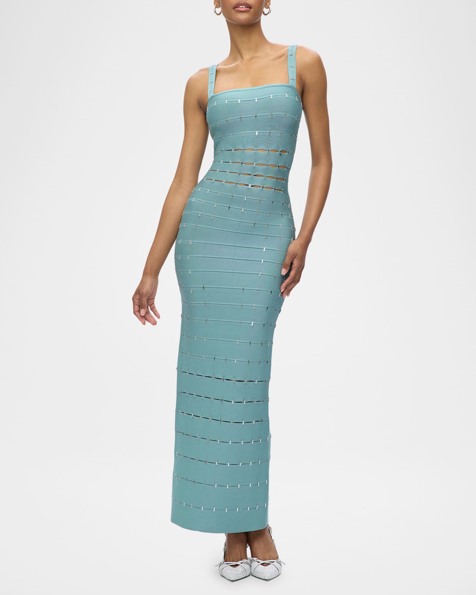 Lillian Sequined Slash Cutout Sleeveless Gown 1