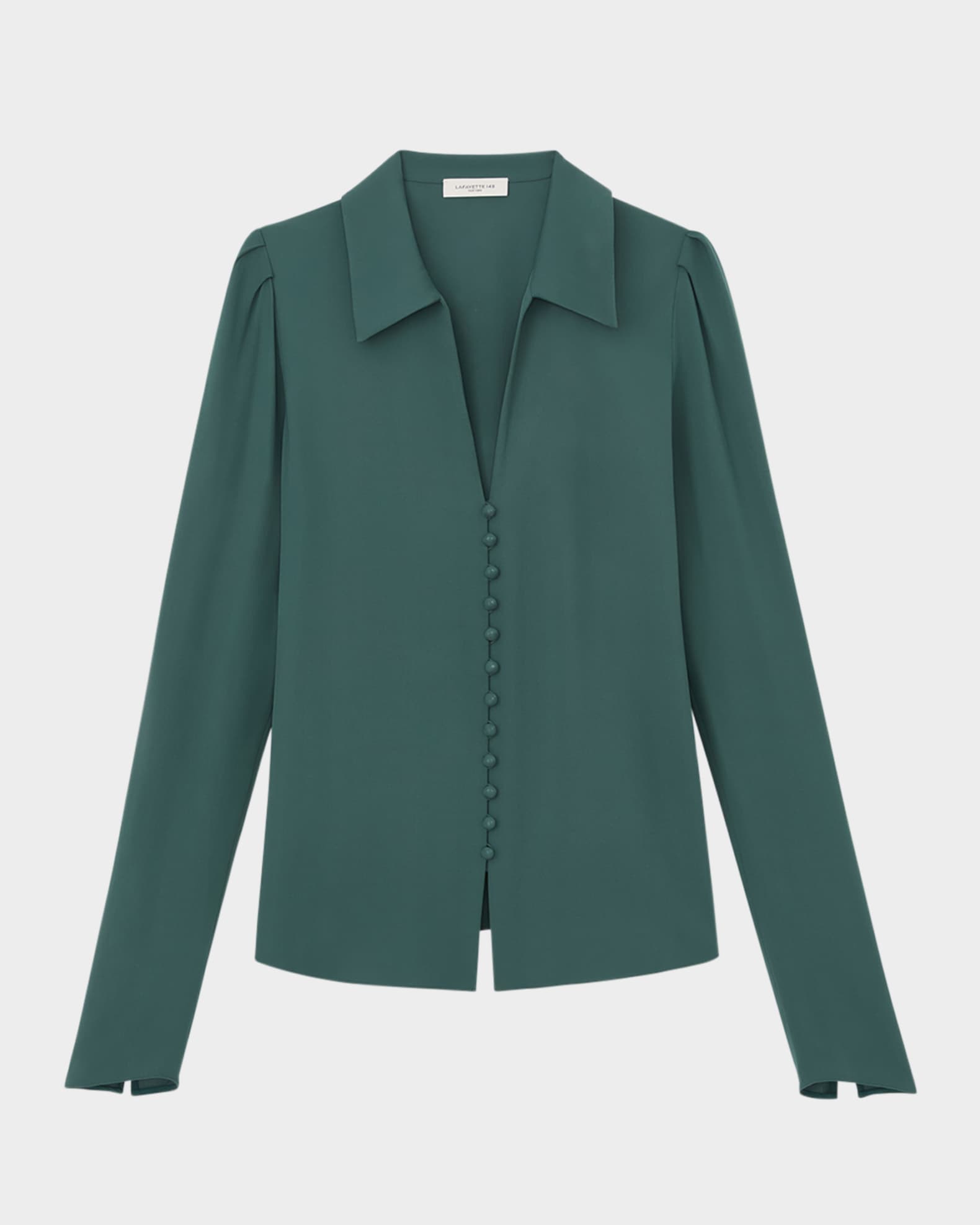 Lafayette 148 New York Women s Petite Organic Silk Georgette Puff Sleeve Blouse