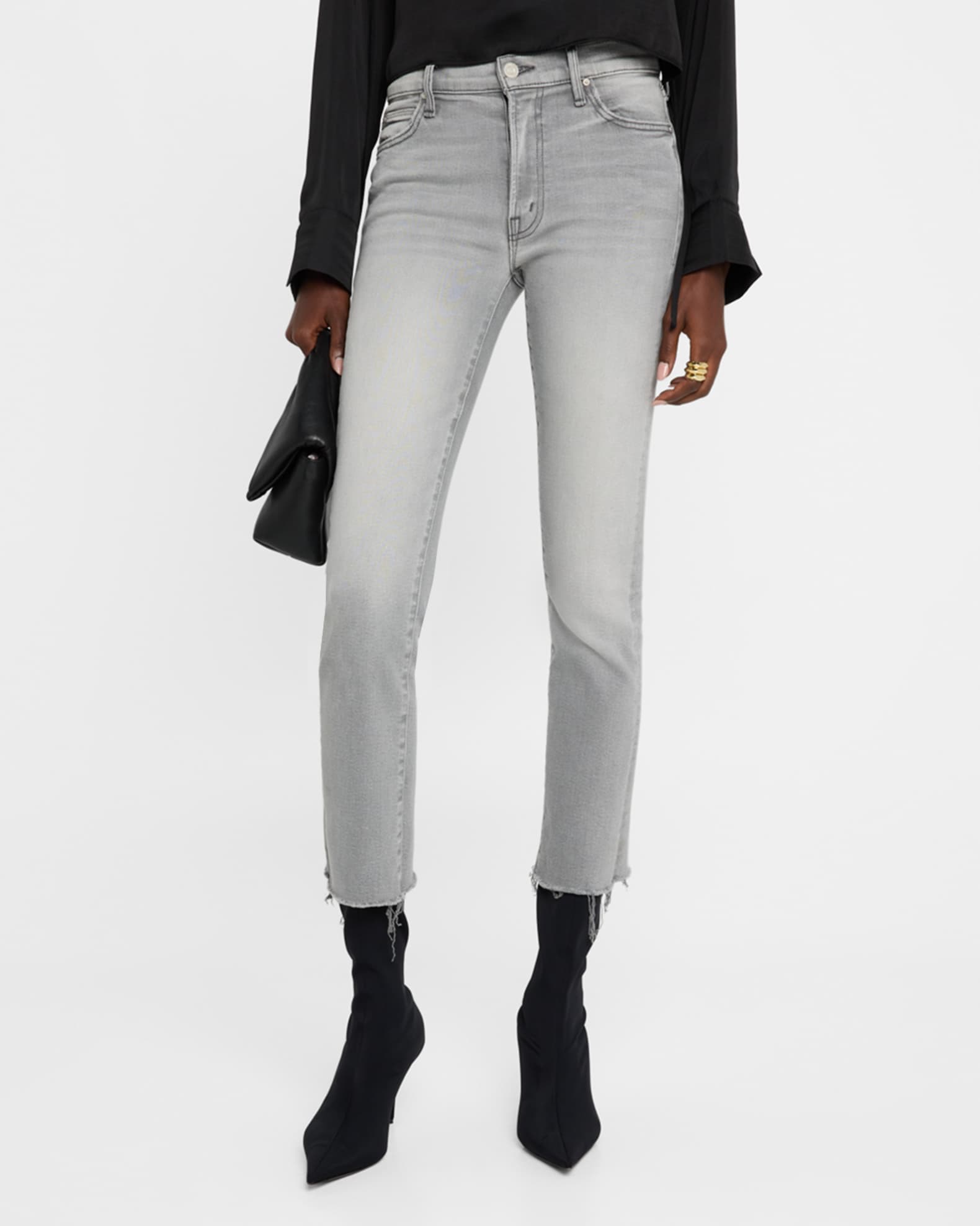 MOTHER The Rascal Ankle Fray Jeans | Neiman Marcus