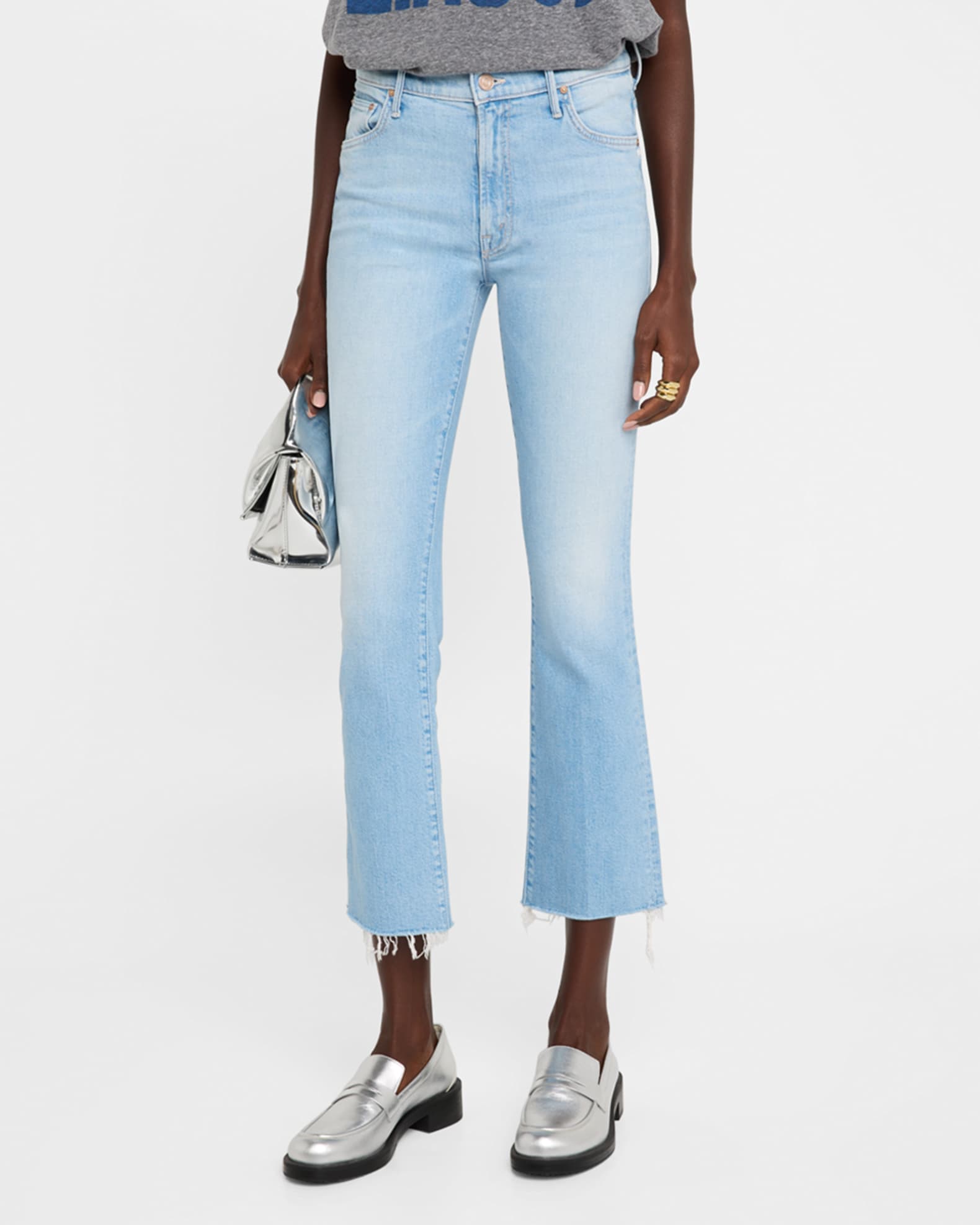 MOTHER The Insider Ankle Fray Jeans | Neiman Marcus MOTHER The Insider Ankle Fray Jeans | Neiman Marcus