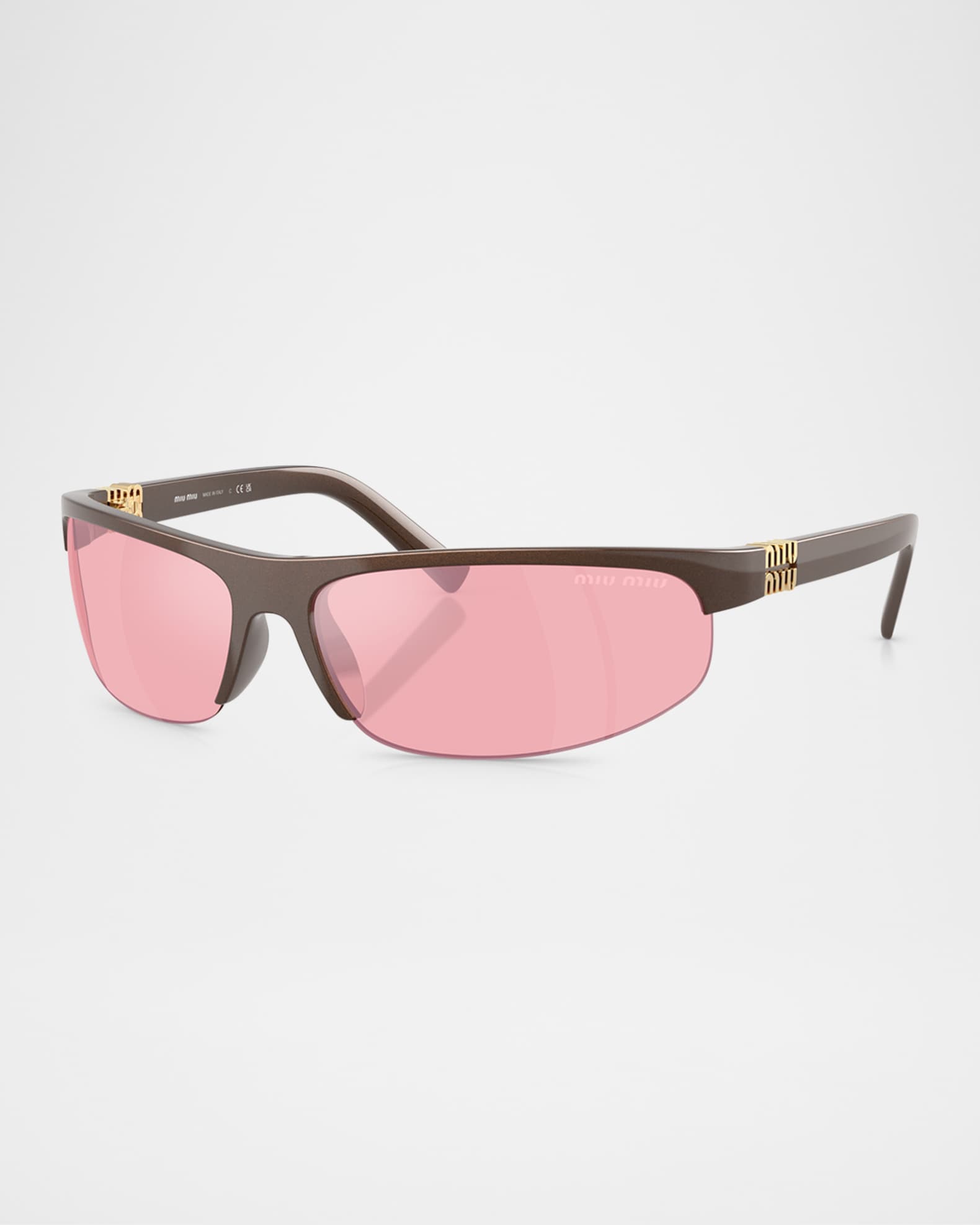 A02S Semi Rimless Oval Plastic Sunglasses
