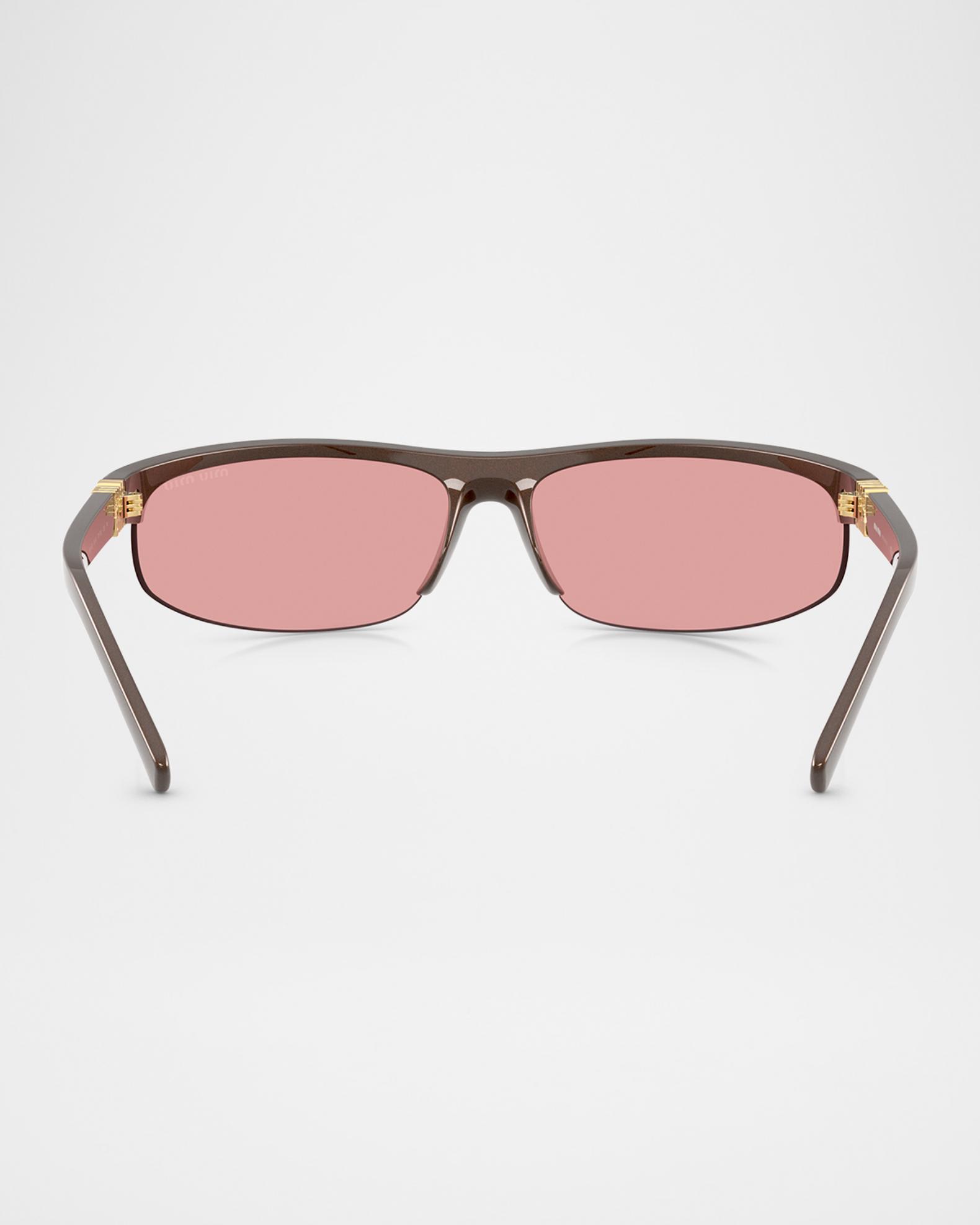 Miu Miu Metallic Rose Gold Oval Sunglasses with Brown Lenses Amazon.com: Miu Miu Women main image 2