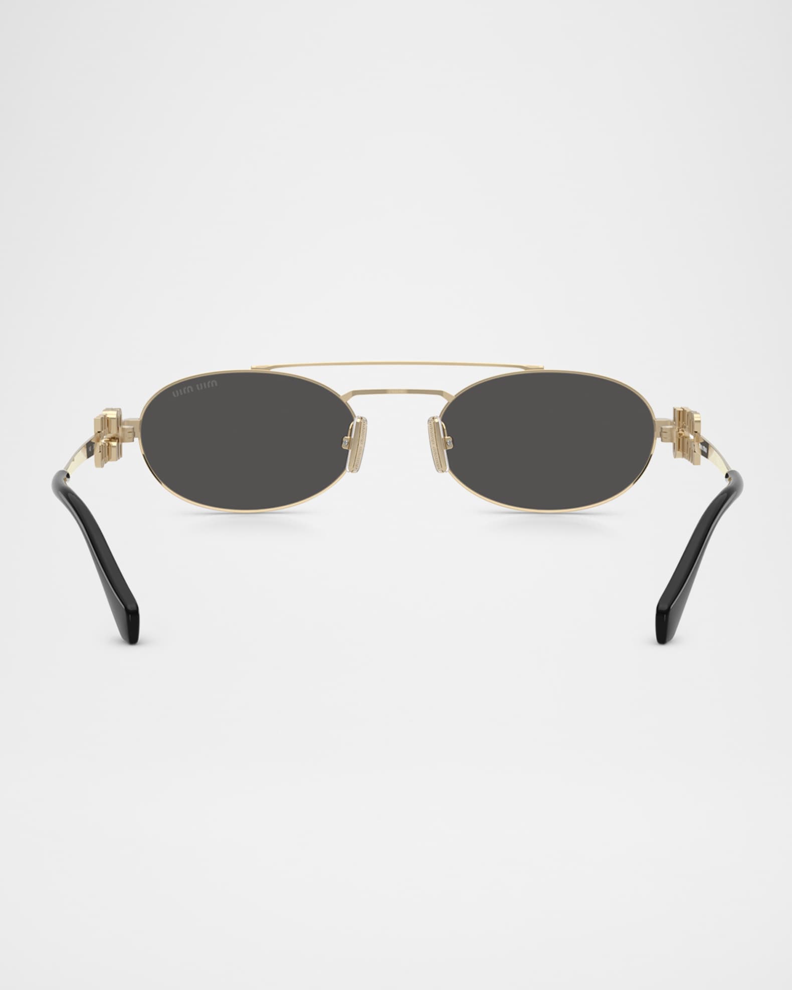 Miu Miu Logo Metal Oval Sunglasses | Neiman Marcus