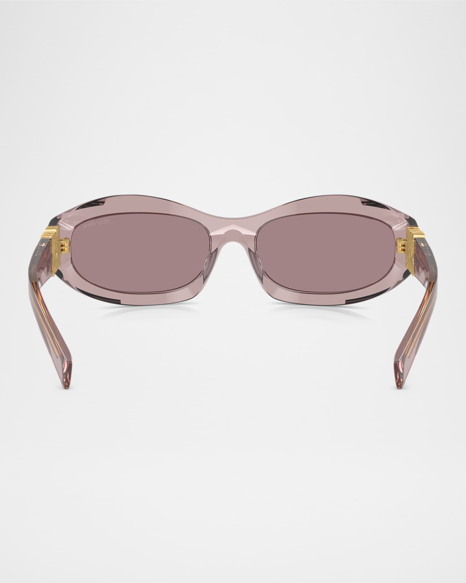 Miu Miu 14ZSF Logo Oval Acetate Sunglasses | Neiman Marcus