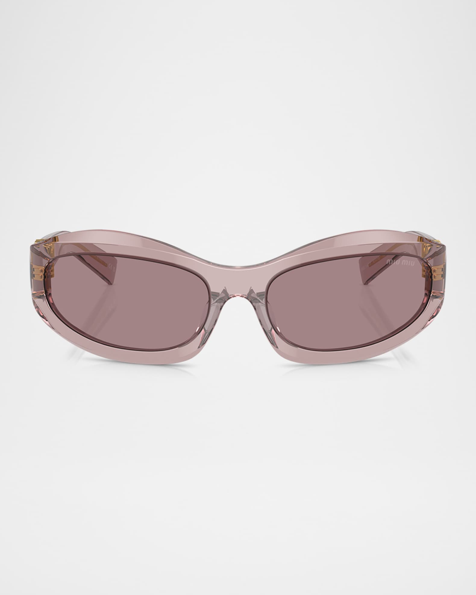 Miu Miu 14ZSF Logo Oval Acetate Sunglasses | Neiman Marcus