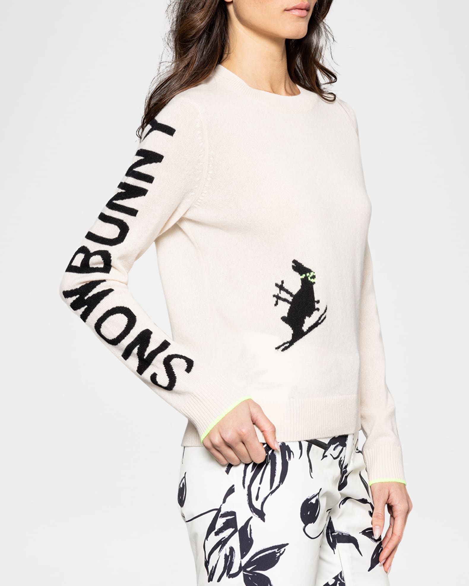 Lisa Todd Snow Bunny Cashmere Intarsia Pullover Neiman Marcus