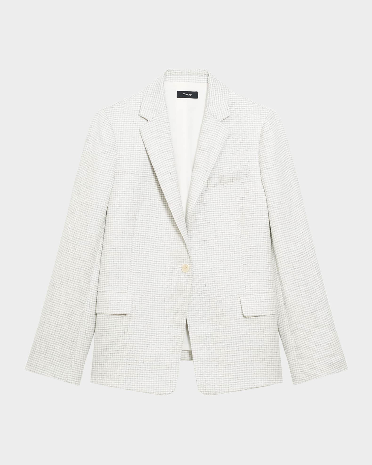 Houndstooth Slim-Fit Blazer 0