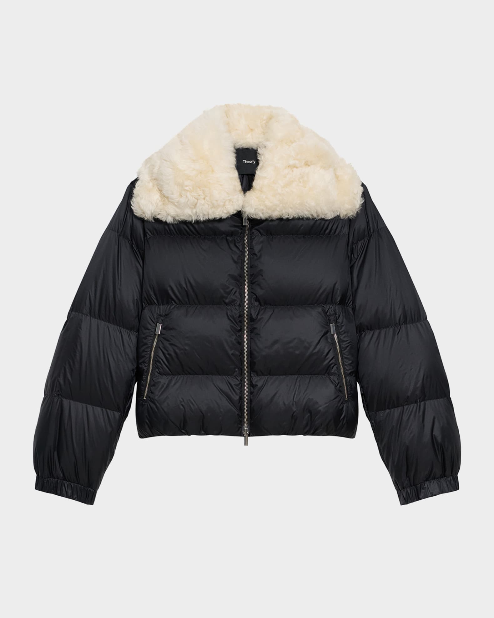 Theory Combo Collar Down Puffer Jacket Black