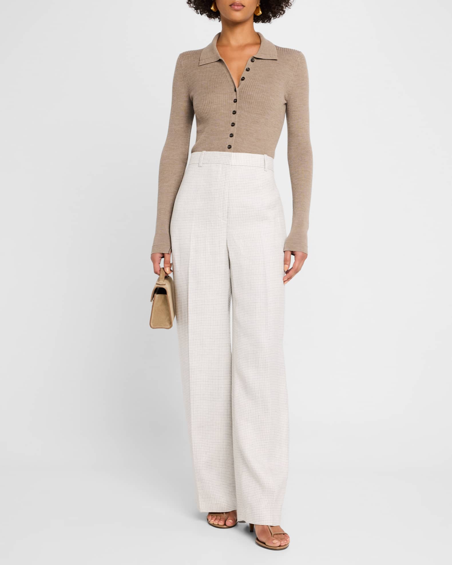 Houndstooth Classic Straight Trousers 1