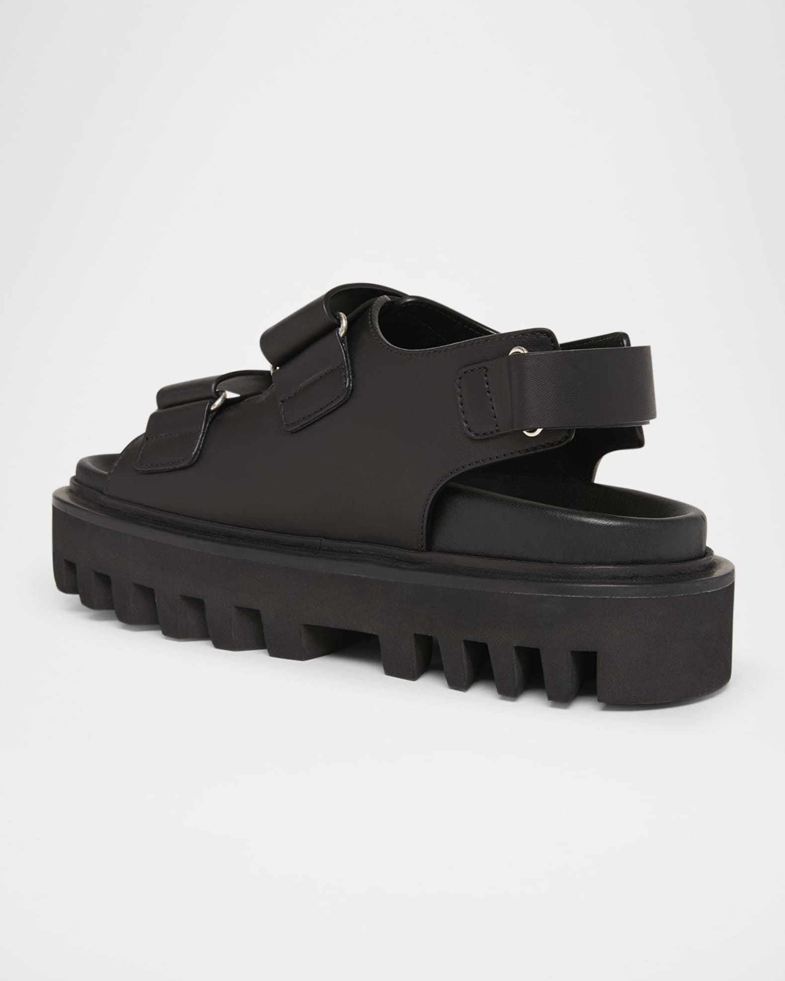 McQueen Leather Dual-Grip Platform Sandals | Neiman Marcus