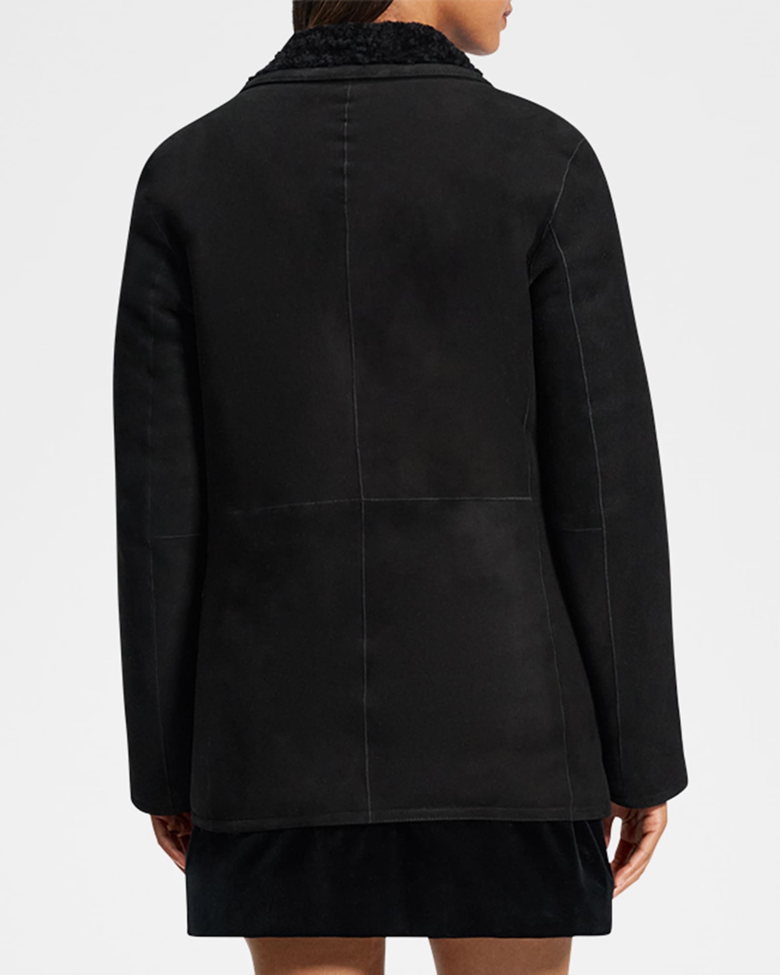 Theory Shearling Peacoat Blazer Neiman Marcus