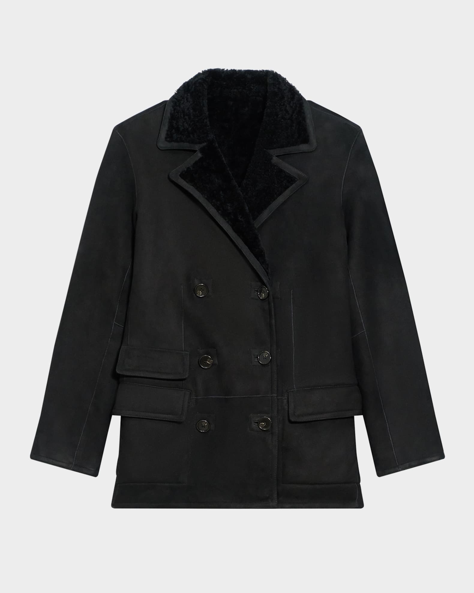 Shearling peacoat shop