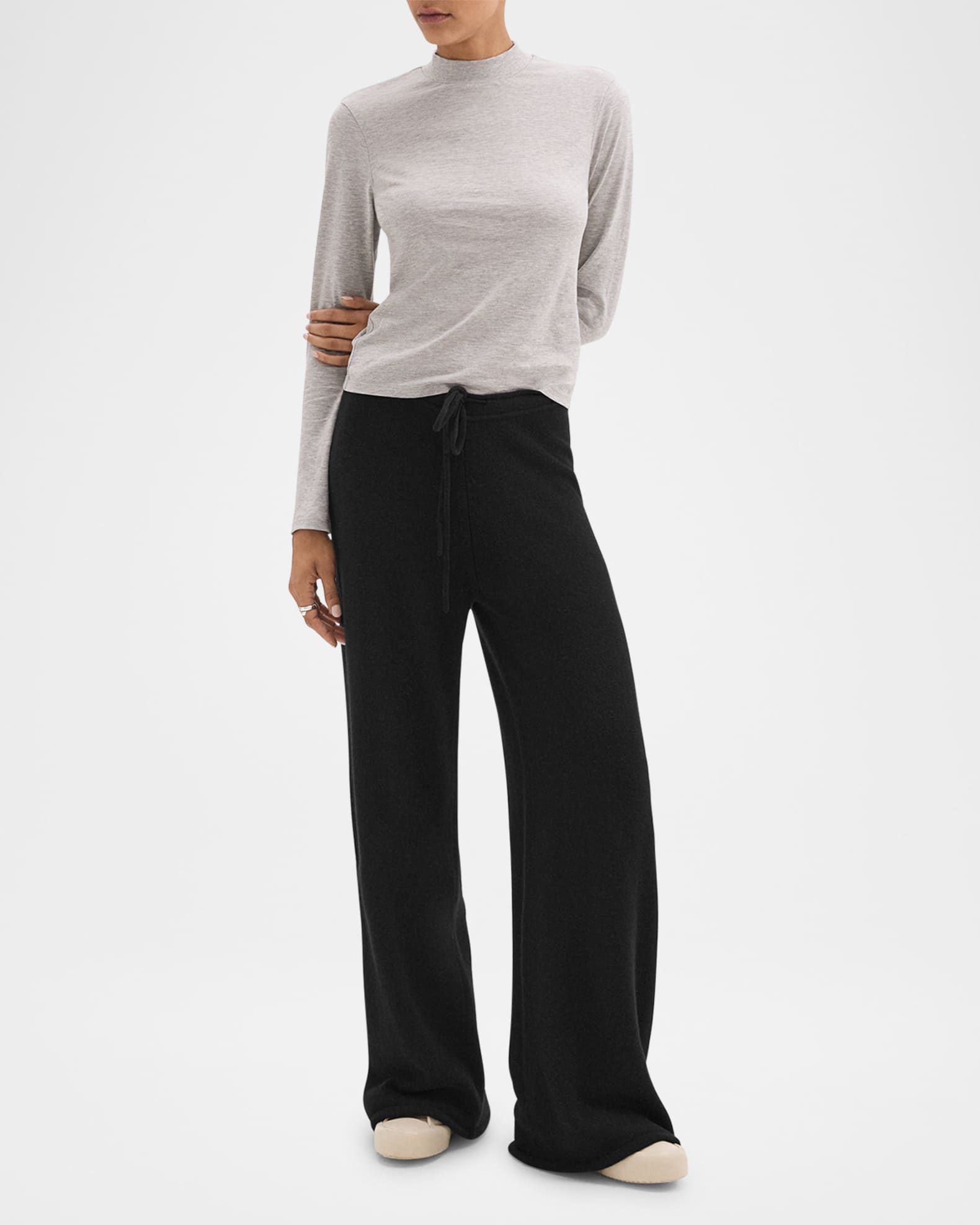 Drawstring Wool Cashmere Track Pants 0
