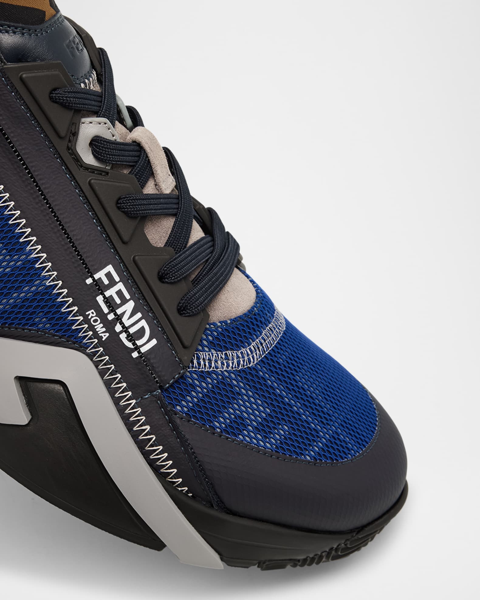 Fendi Men s Flow Mixed Media Low Top Sneakers Neiman Marcus