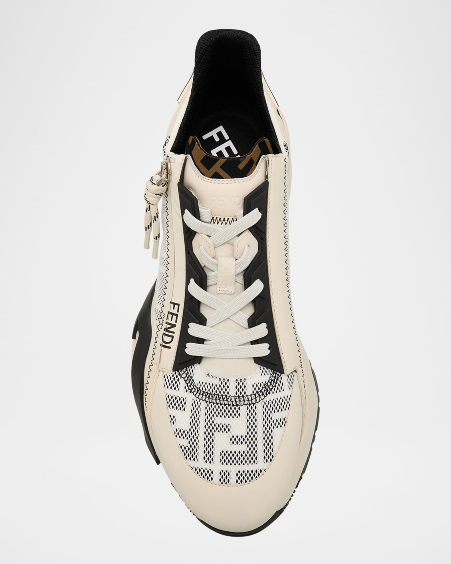 Fendi Men's Flow Mixed Media Low-Top Sneakers | Neiman Marcus