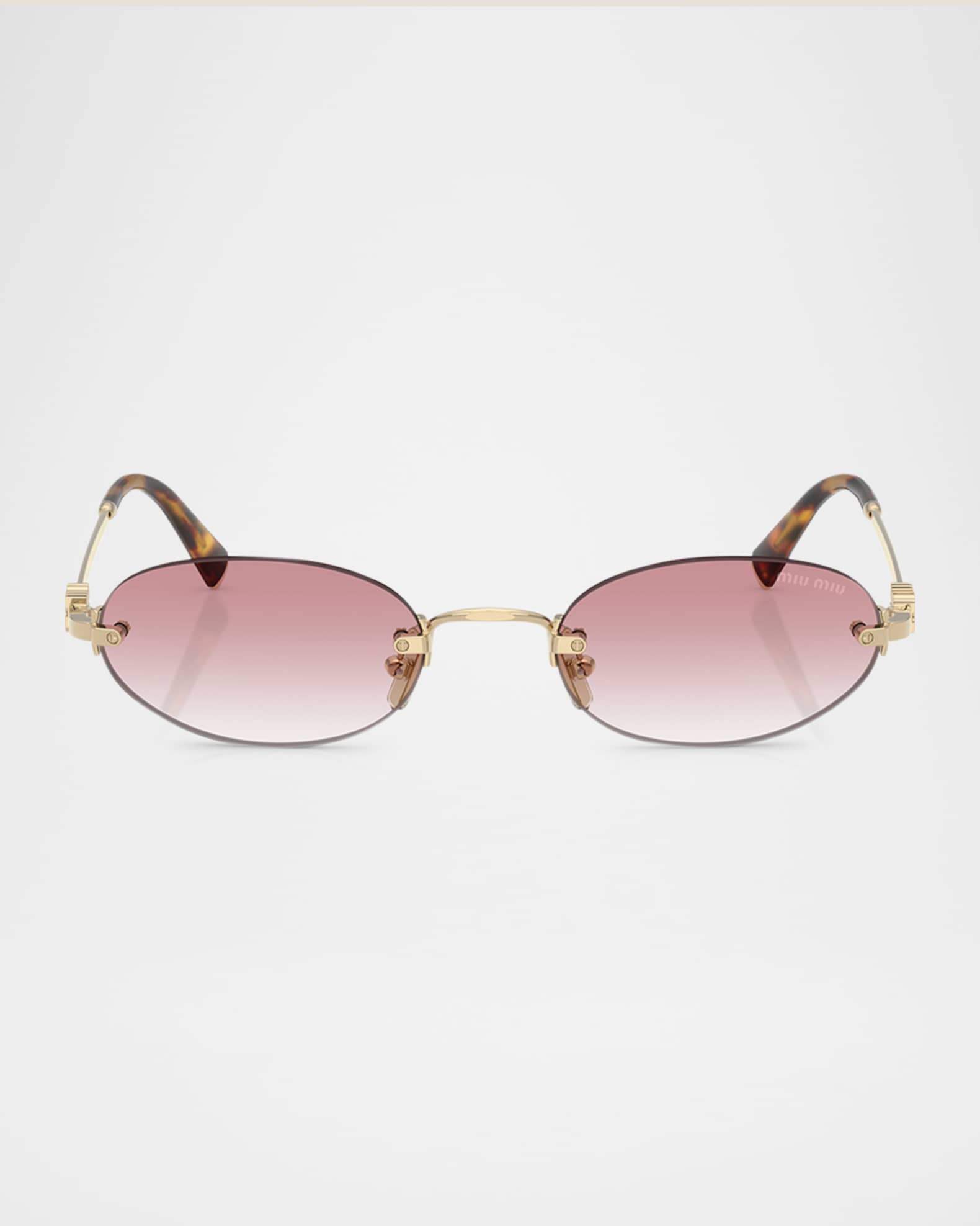 Logo Metal Oval Sunglasses 0