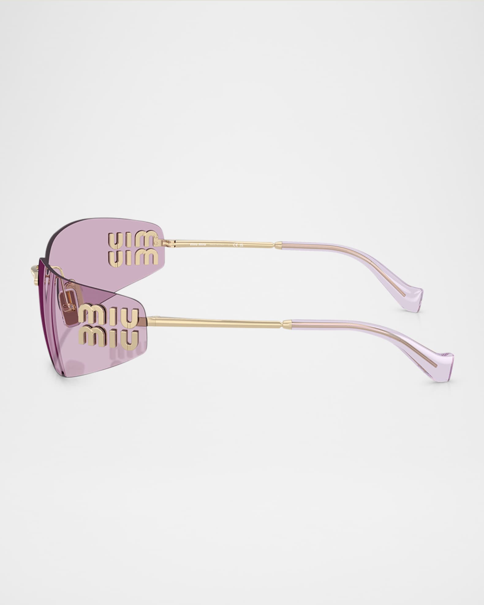 Rimless Logo Metal Rectangle Sunglasses 1