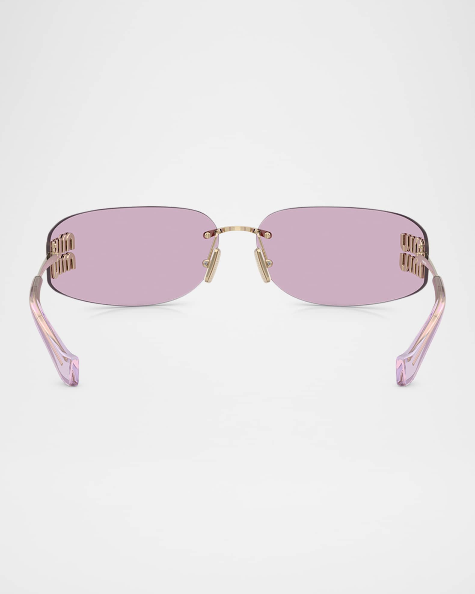 最新作 Miu Miu Marcus Neiman | Sunglasses Rectangle Metal Logo Rimless 小物