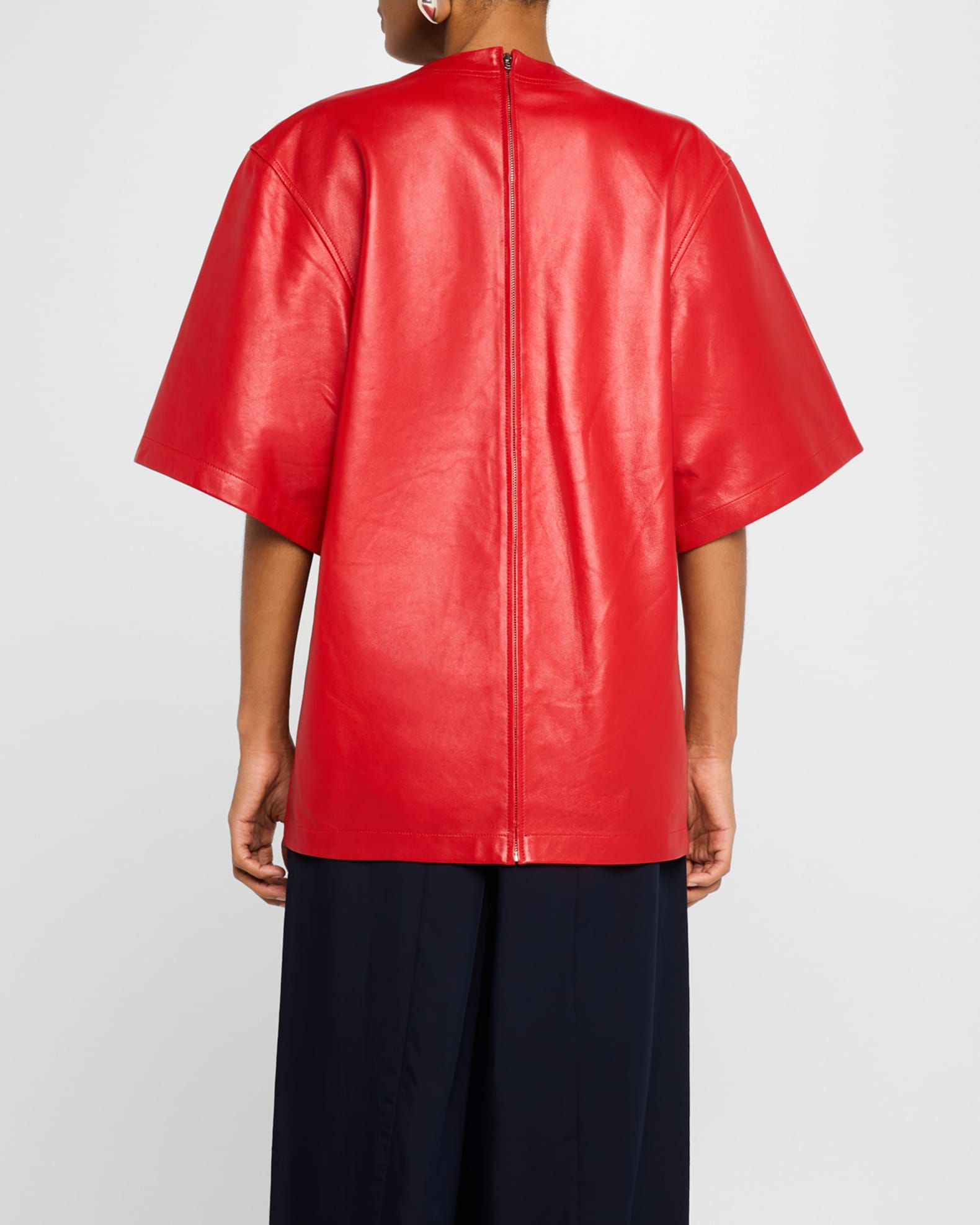 Co Oversized Leather Short-Sleeve Shirt | Neiman Marcus Co Oversized Leather Short-Sleeve Shirt | Neiman Marcus