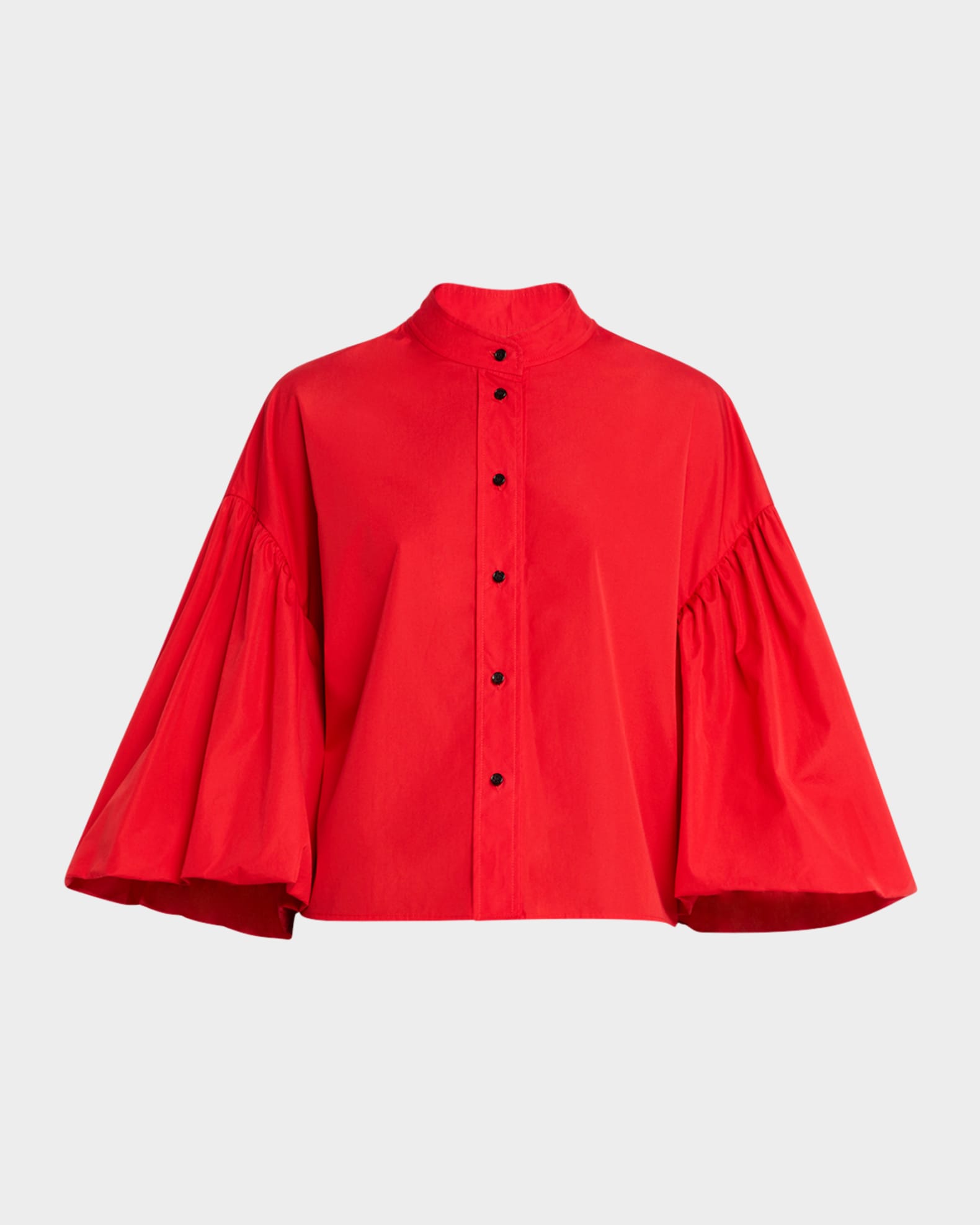 Balloon-Sleeve Button-Down Top 0