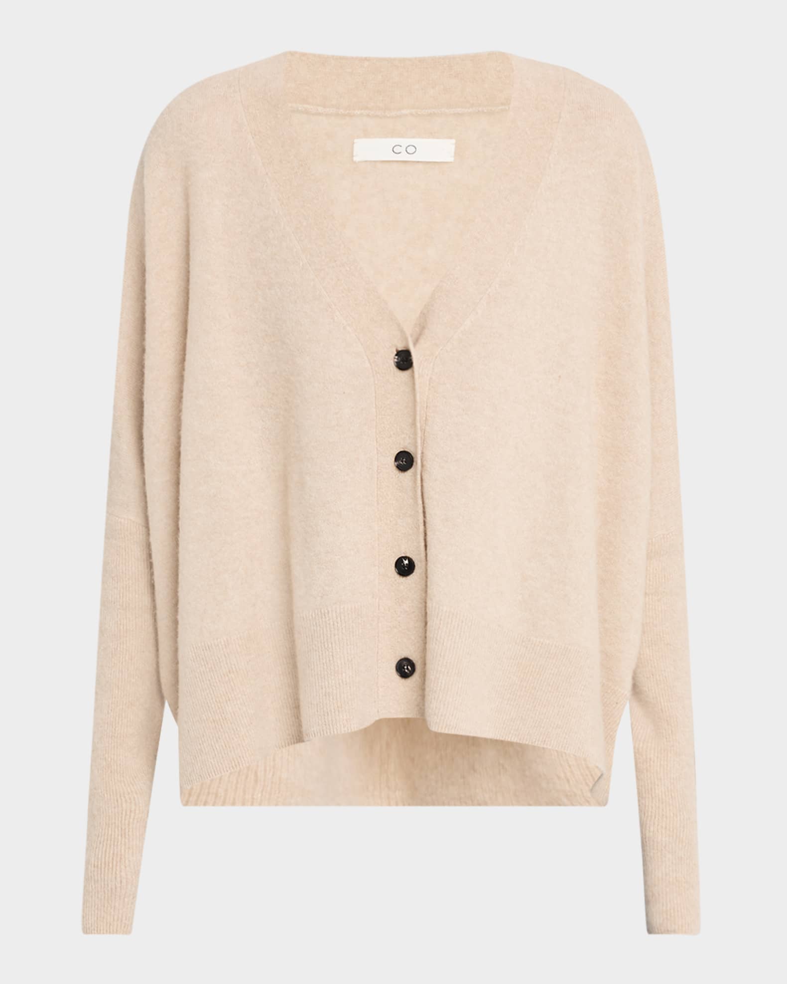 Batwing Cashmere-Silk V-Neck Cardigan 0