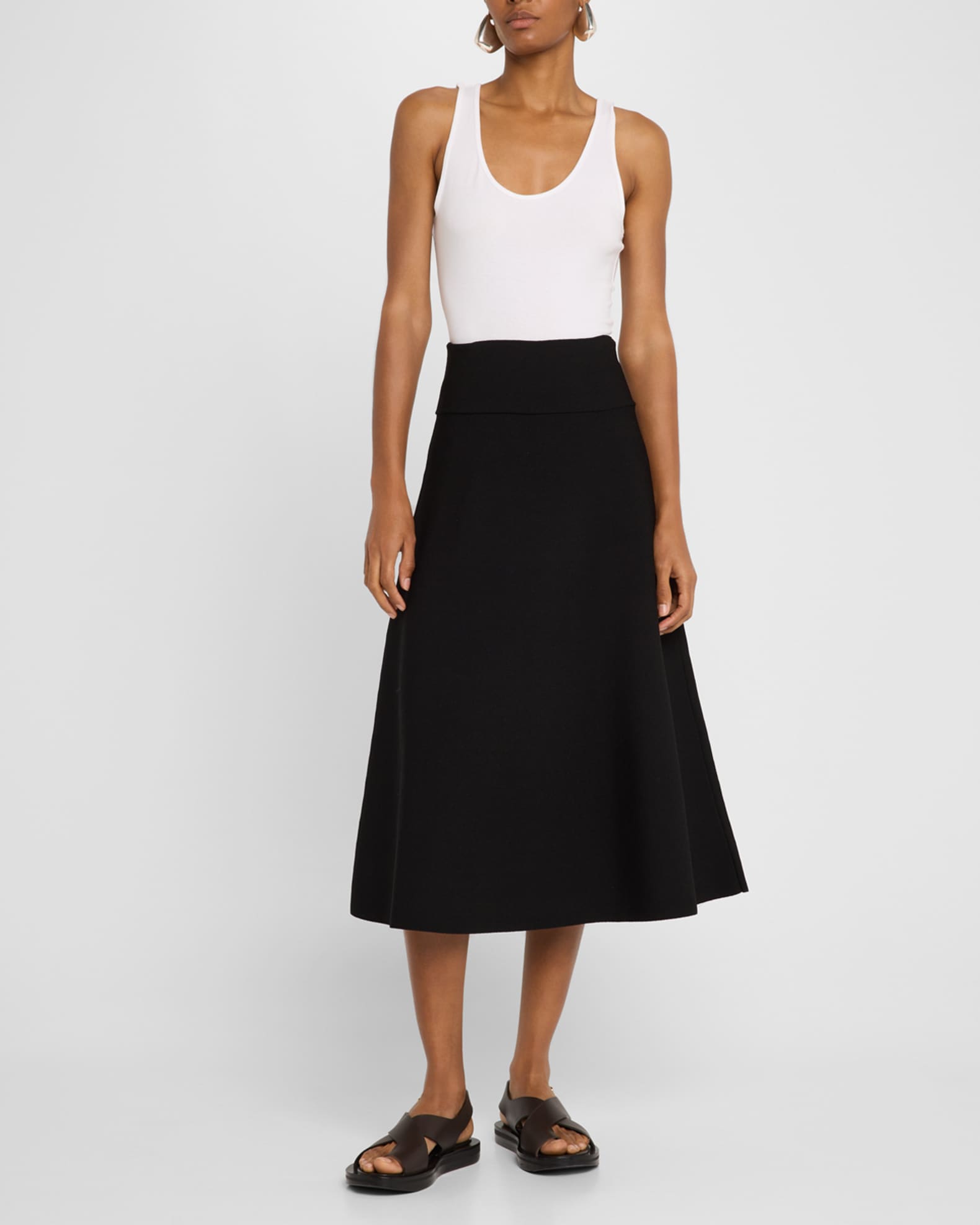 Knit A-Line Midi Skirt 1