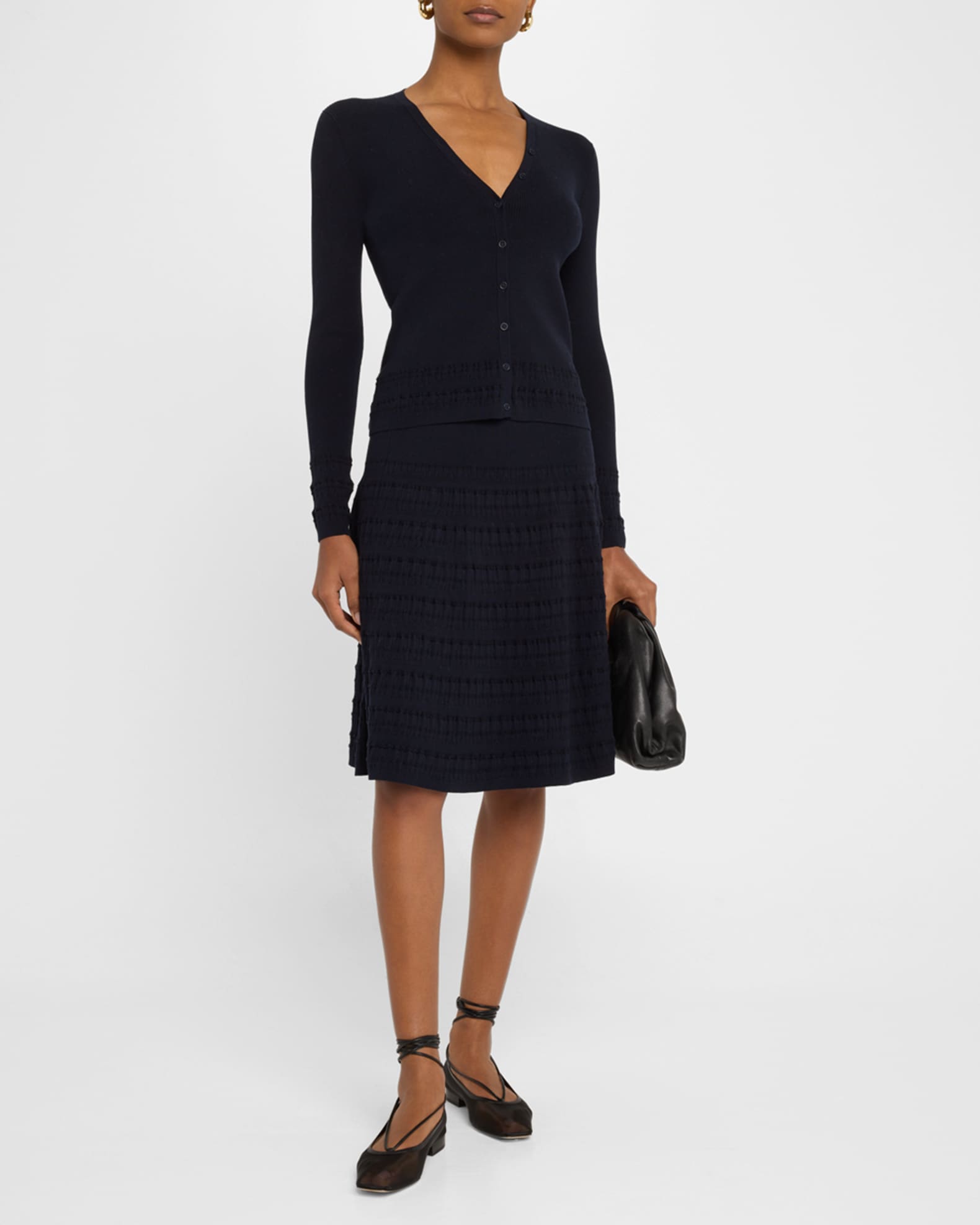 A-Line Textured Knit Skirt 1