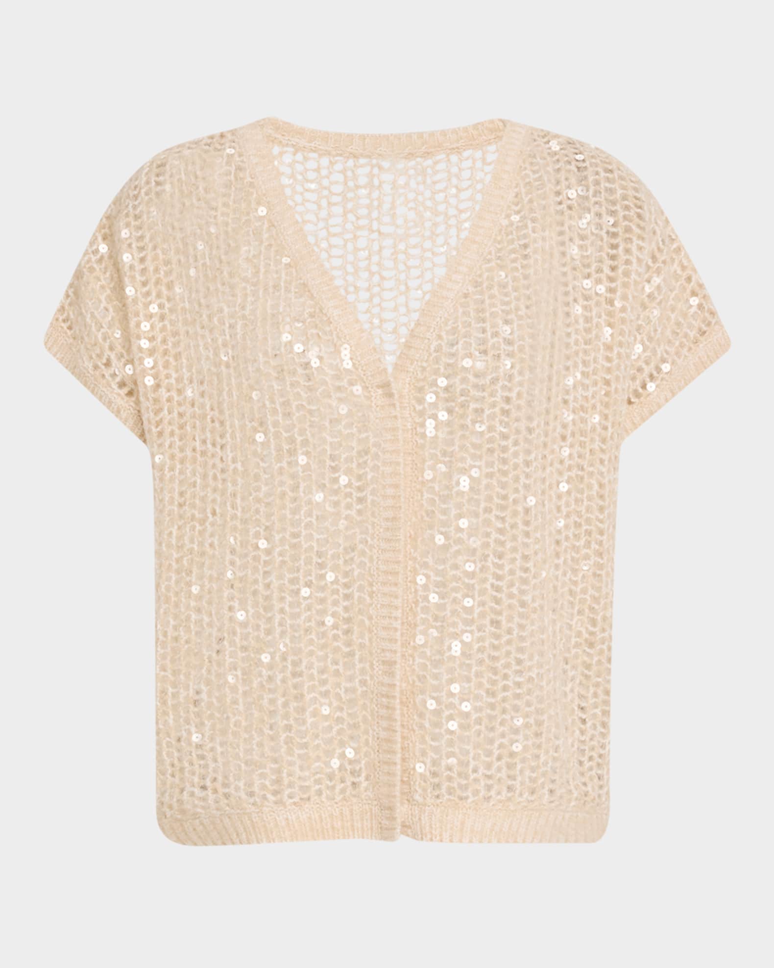 Cashmere Open-Knit Sequin Cardigan 0