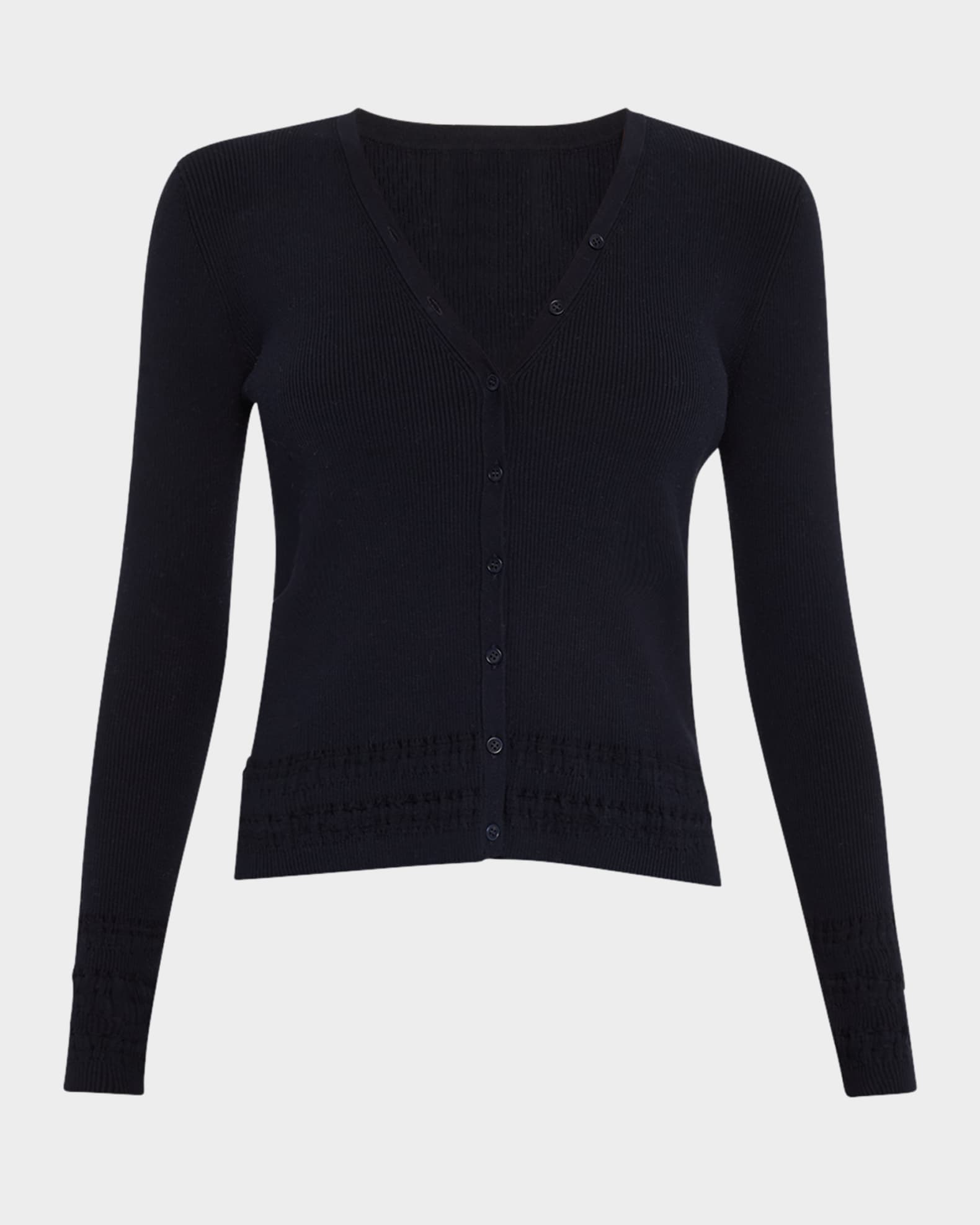 Ribbed Button-Down Cardigan 0