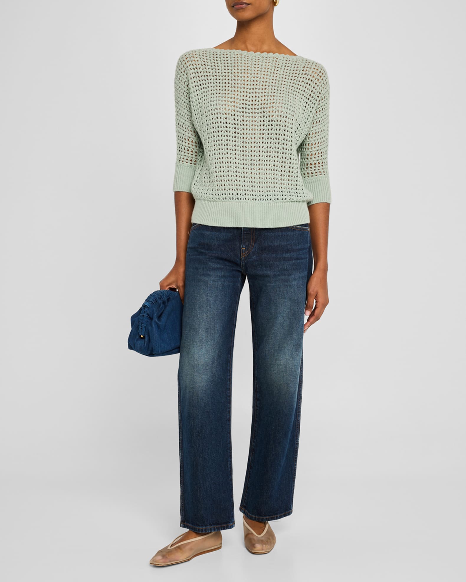 Cashmere-Silk Open Weave Top 1