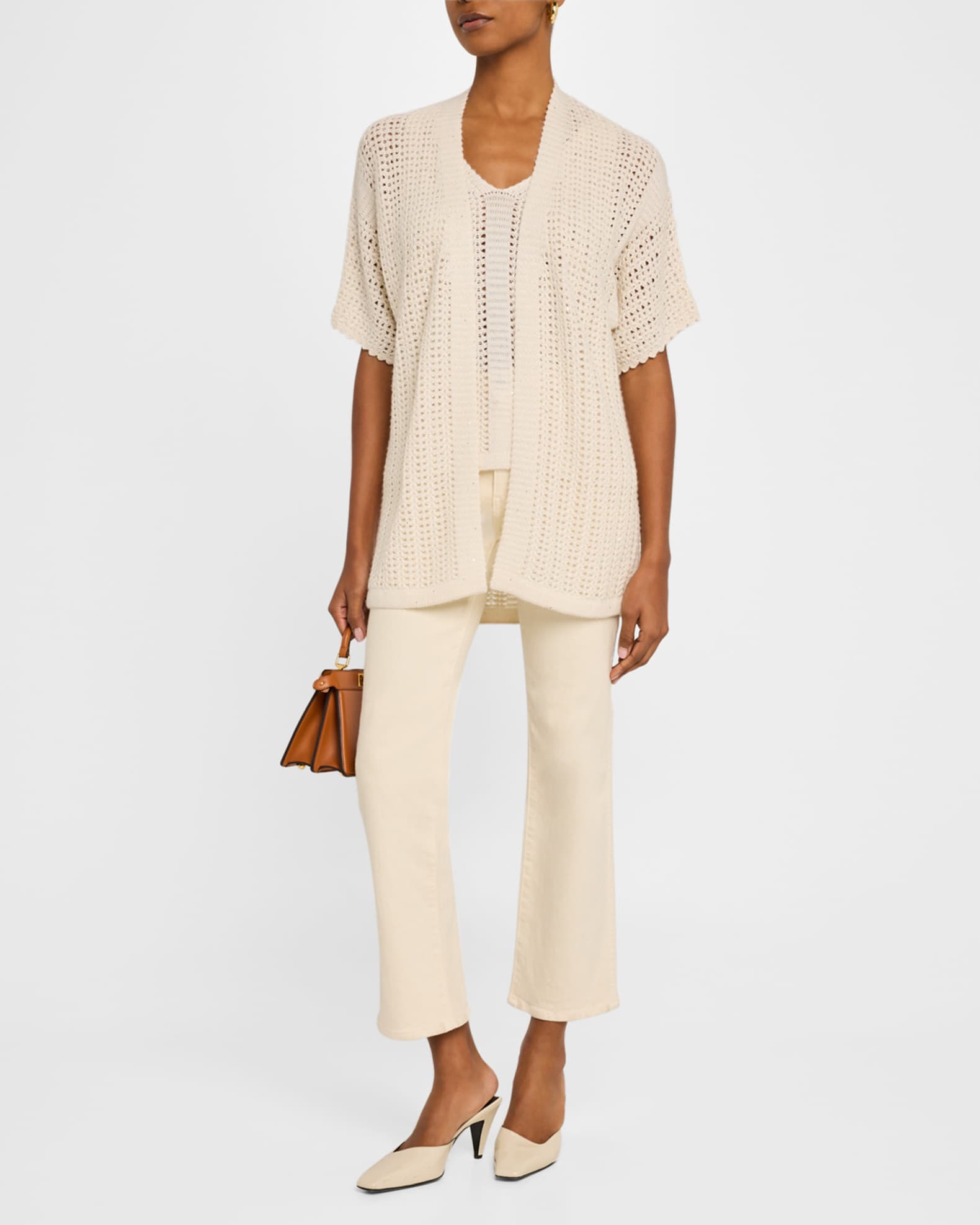 Open-Weave Sequin Cardigan 1