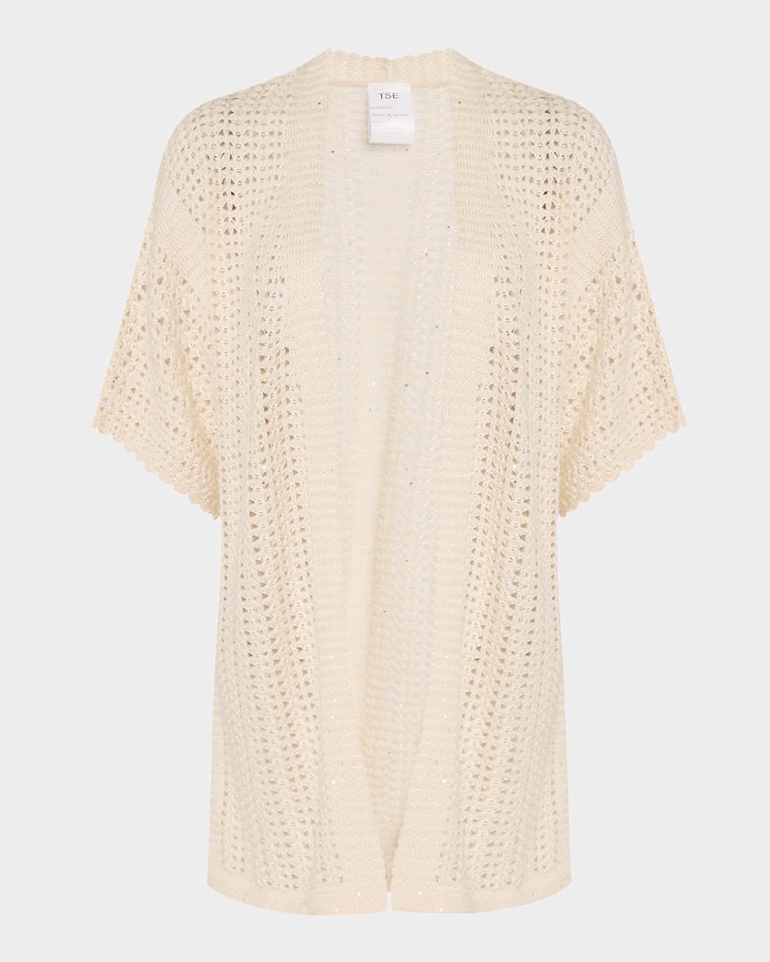 Open-Weave Sequin Cardigan 0