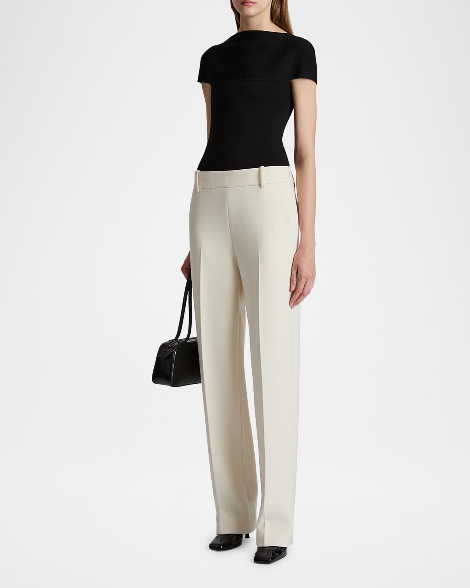 Cambie Straight-Leg Crepe Pants 1