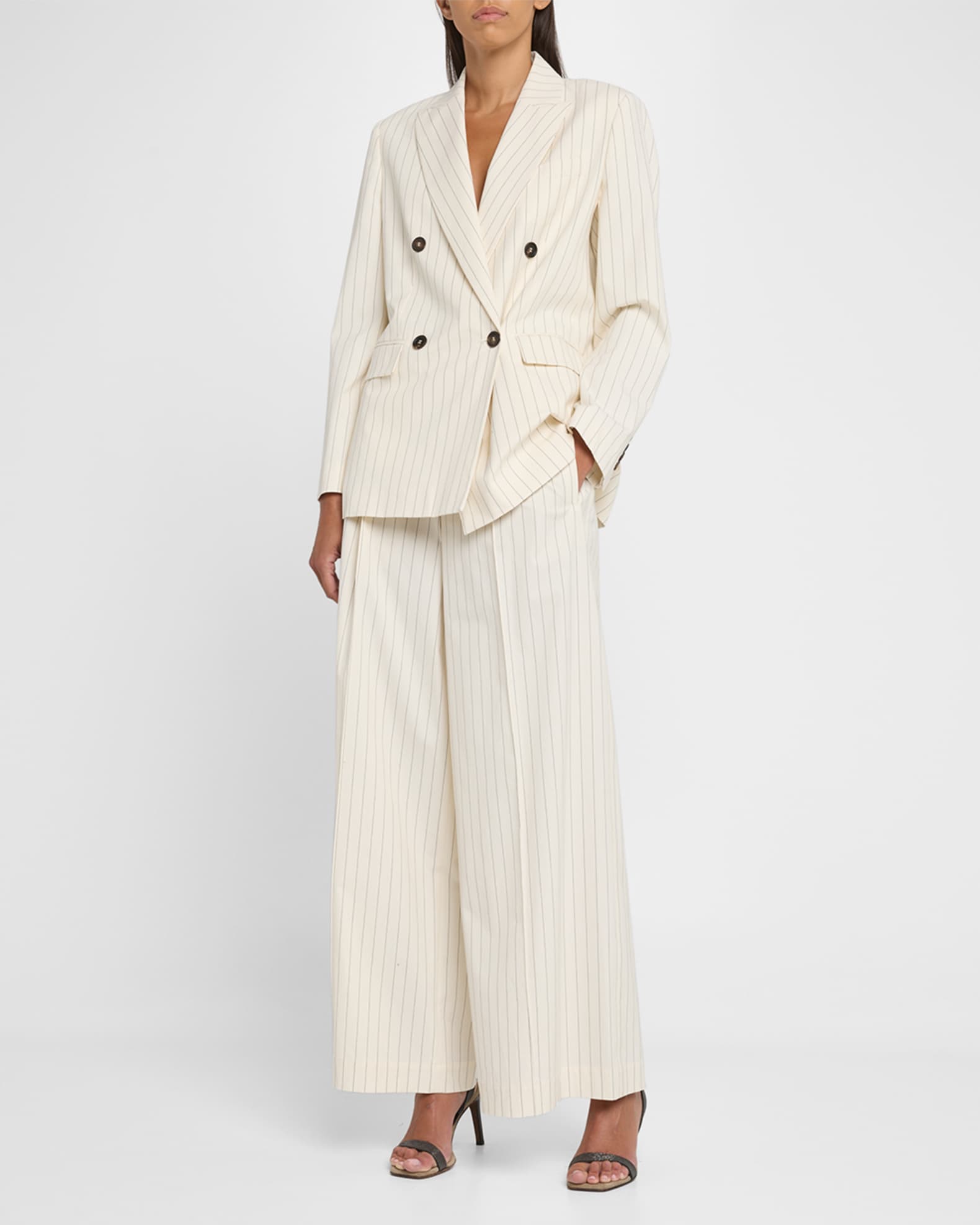  Pinstripe Wide Leg Poplin Pants 1