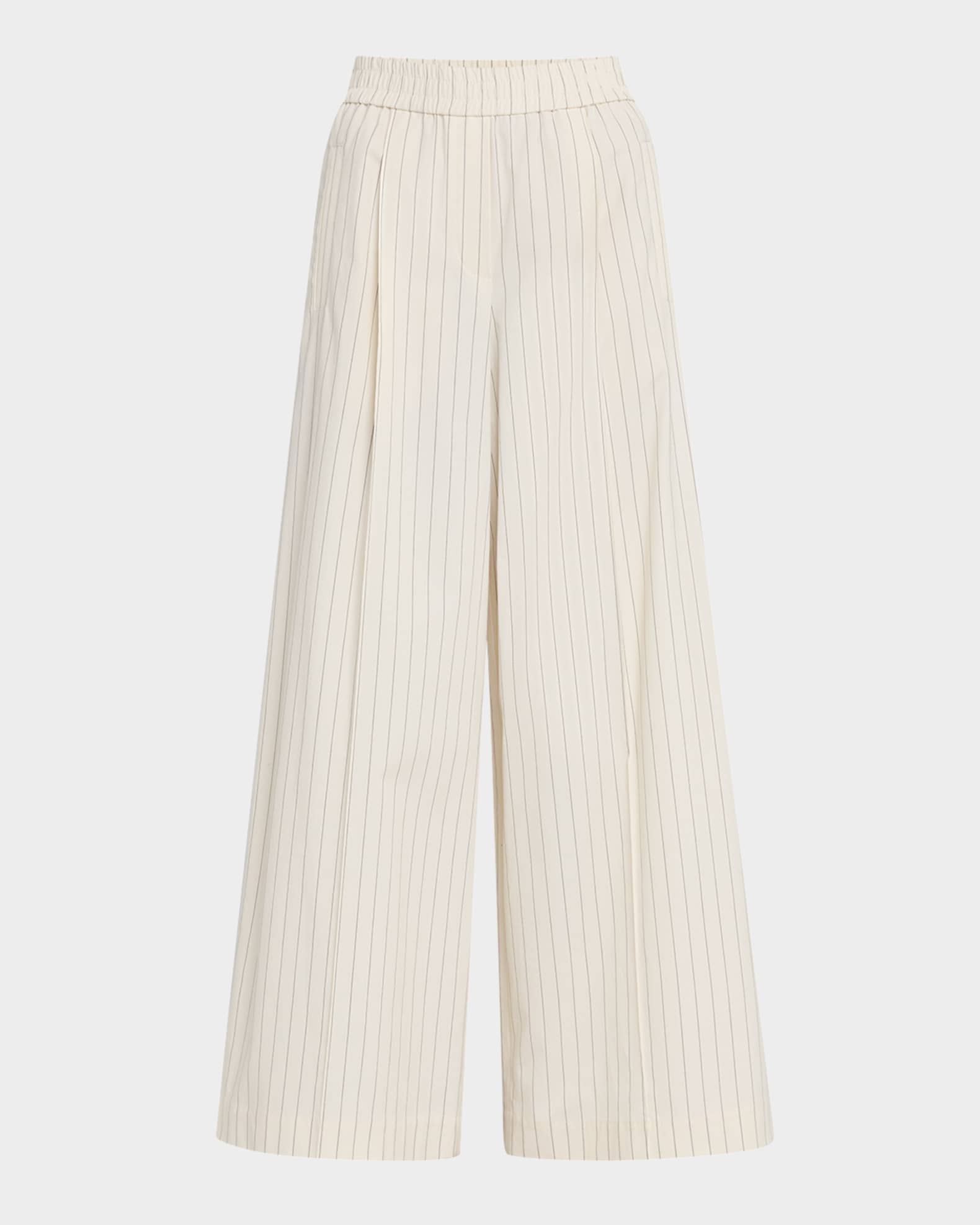  Pinstripe Wide Leg Poplin Pants 0