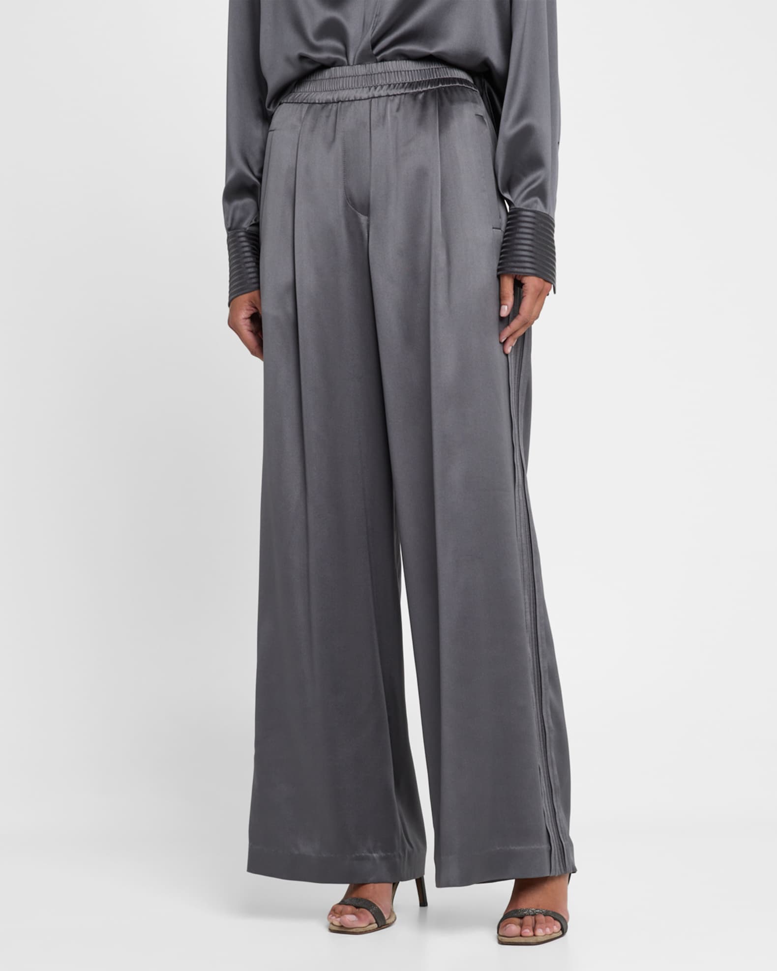 パンツ BRUNELLO CUCINELLI FW25 PANTS (MPW07P9002 C4078) Brunello Cucinelli Cashmere-Wool Flannel Wide Sartorial