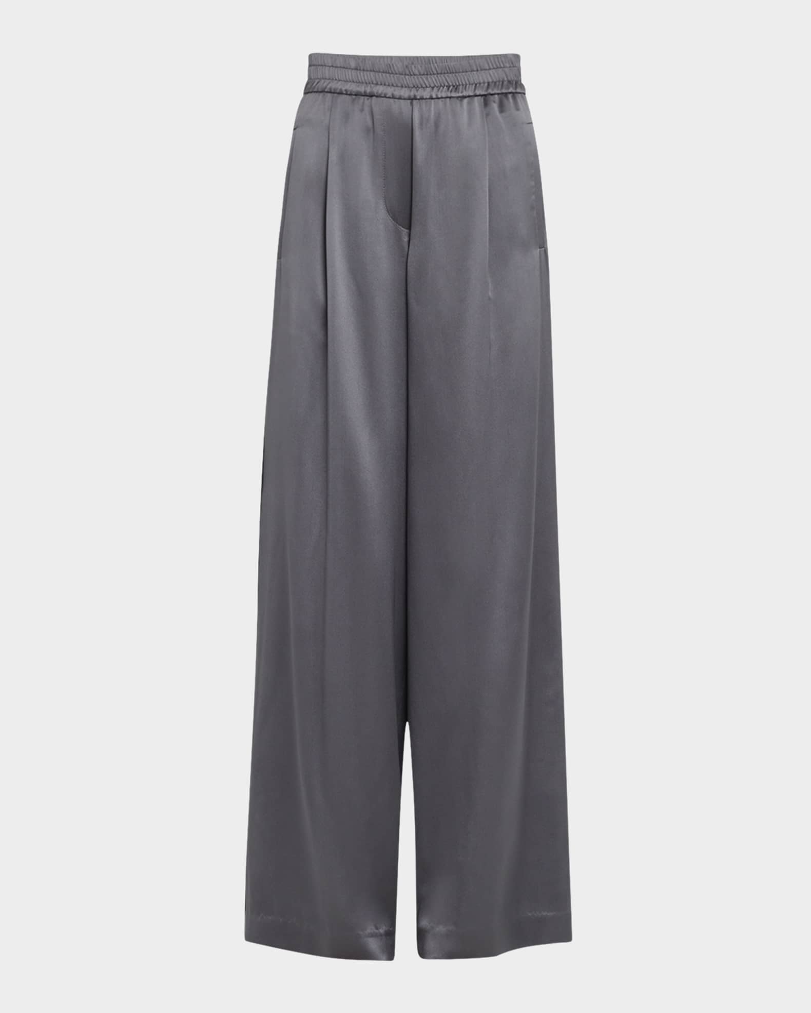 Sequined Satin Wide Leg Pants 0
