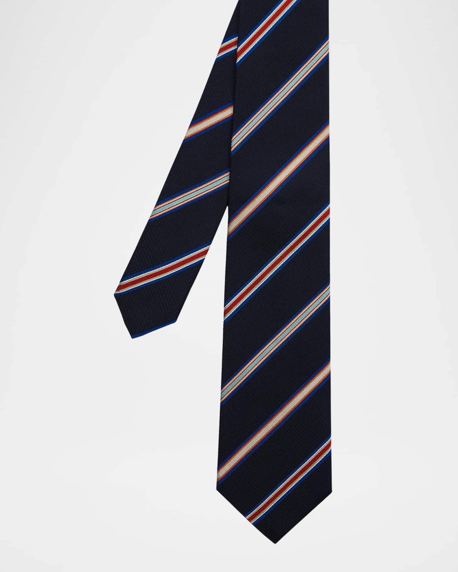 Men's Diagonal Stripe Silk Tie