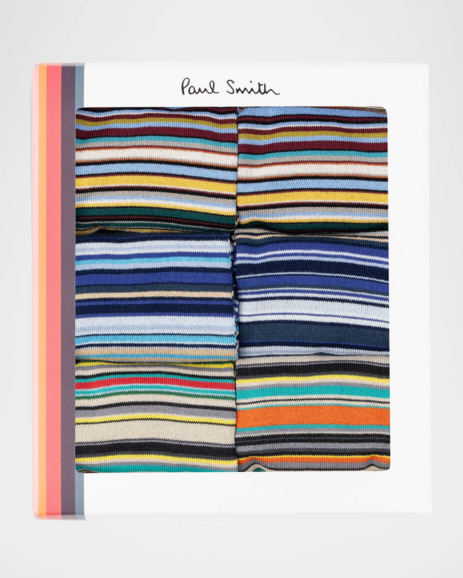 Men's Signature Stripe Stretch Cotton 6-Pack Crew Socks 1