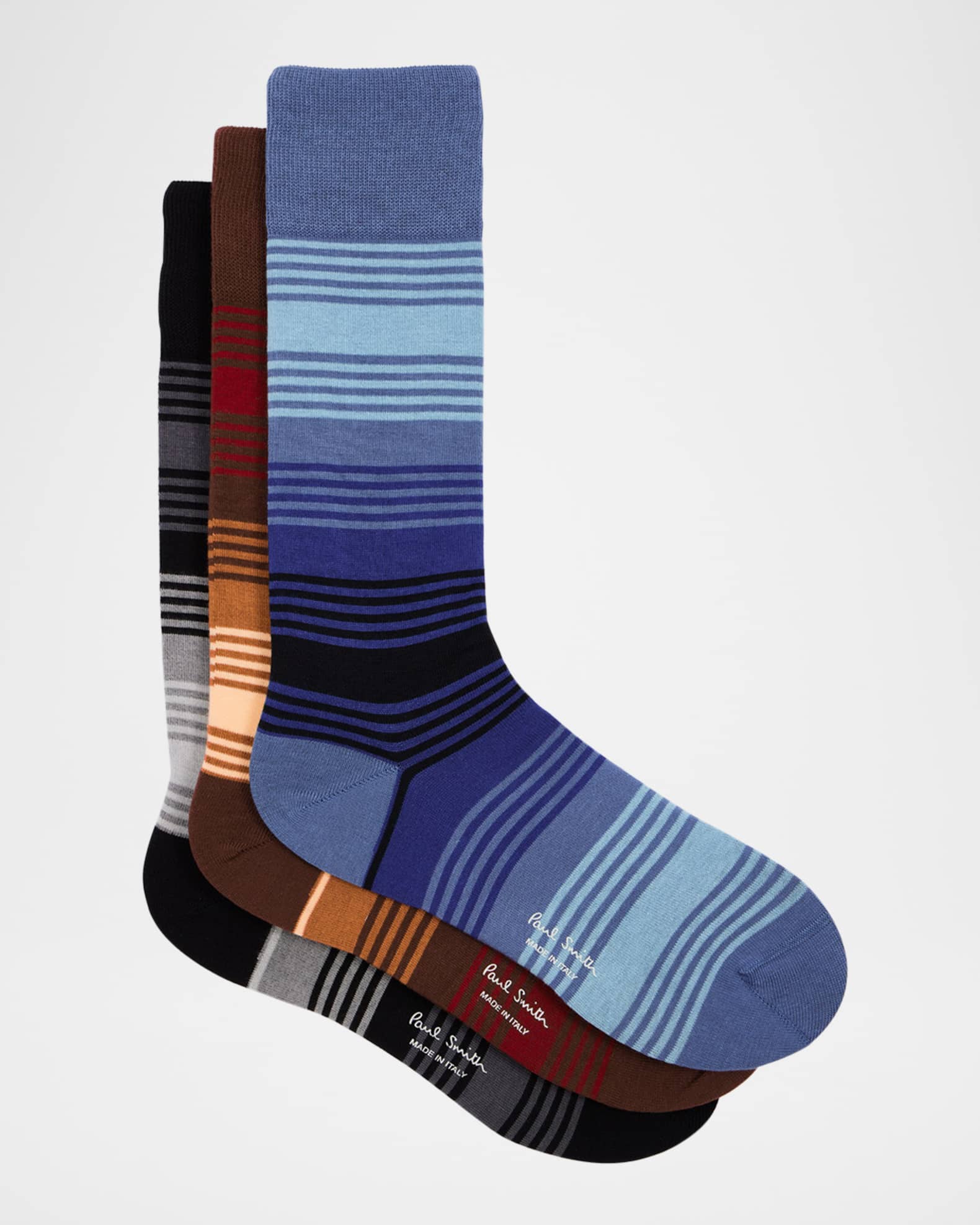 Men's Isodore Ombre Stripe 3-Pack Crew Socks 0