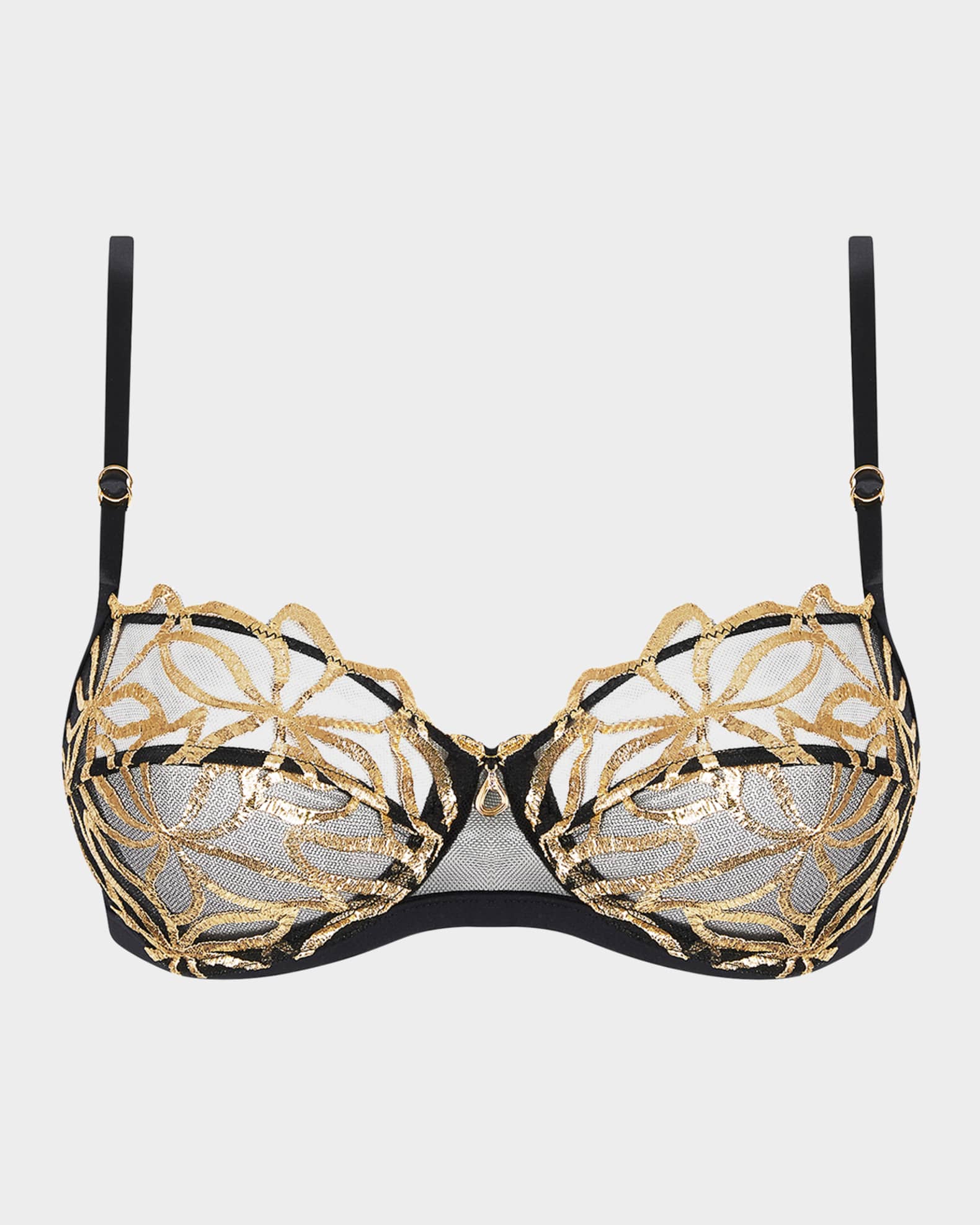 Eclats D'Or Metallic Embroidered Demi Bra 0