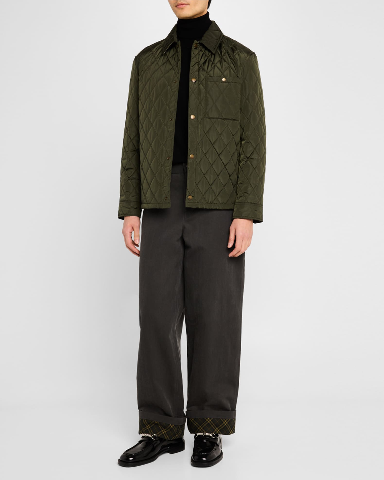 Men's Diamond Quilted Overshirt 1