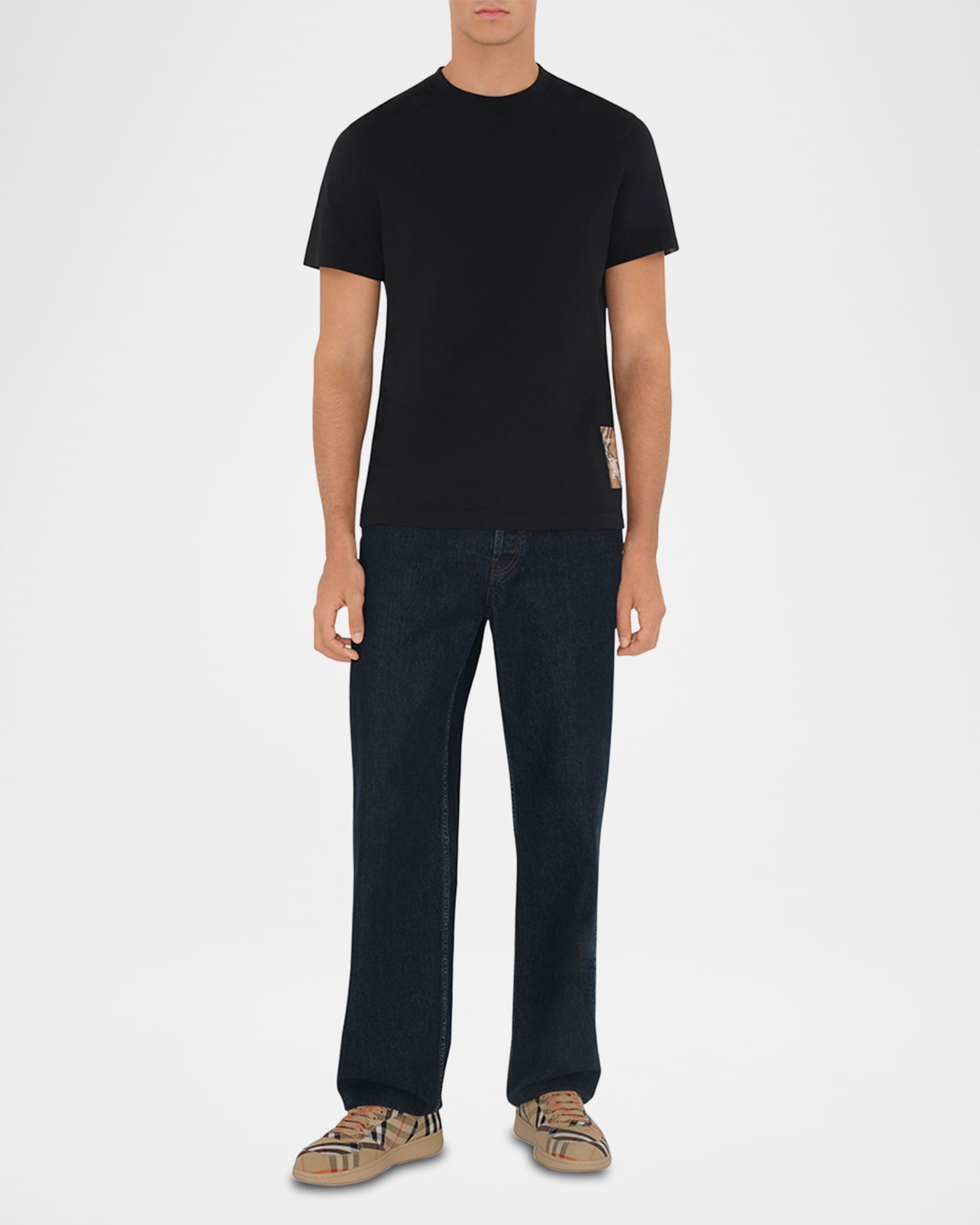 Men's Check Label T-Shirt 1