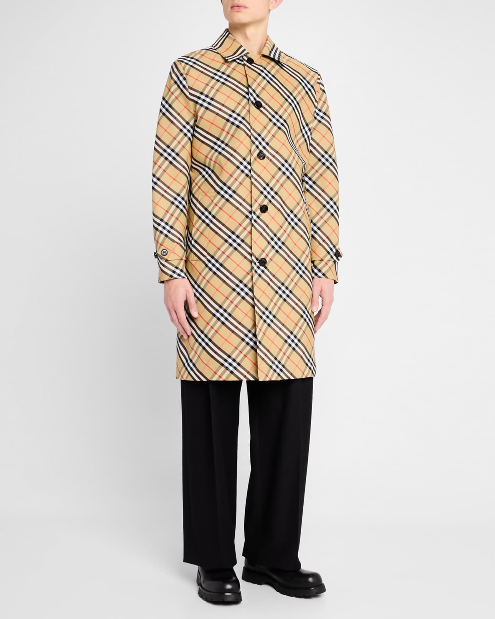 Men's Check Topcoat 1