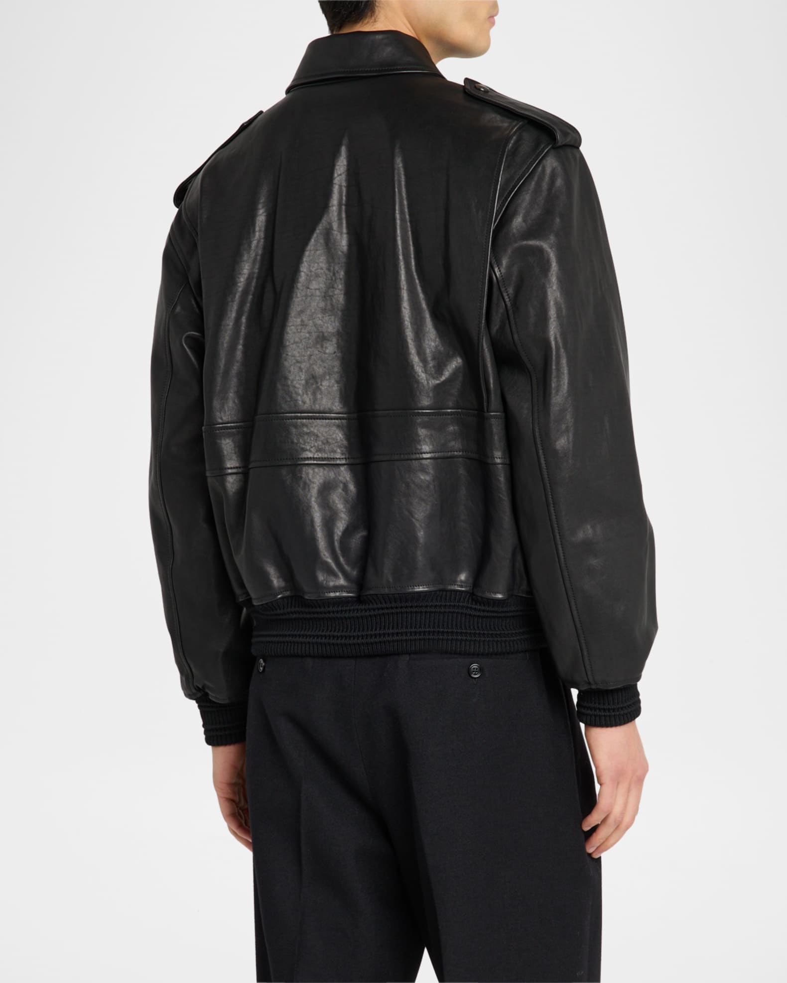 大学 兄弟割引 Burberry Men's Leather Bomber Jacket | Neiman Marcus ジャケット・アウター