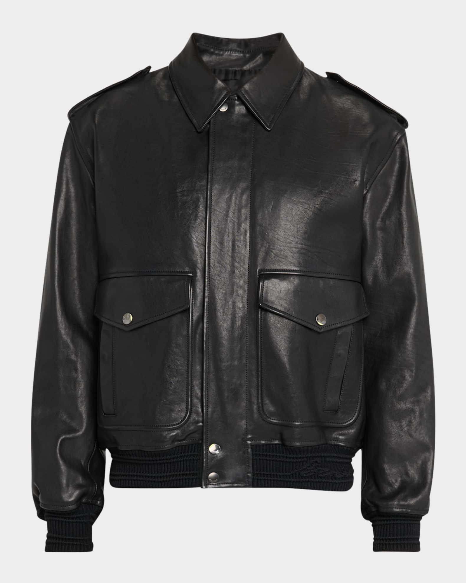 （訳ありセール 格安） Jacket Bomber Leather Men's Burberry | Marcus Neiman ジャケット・アウター