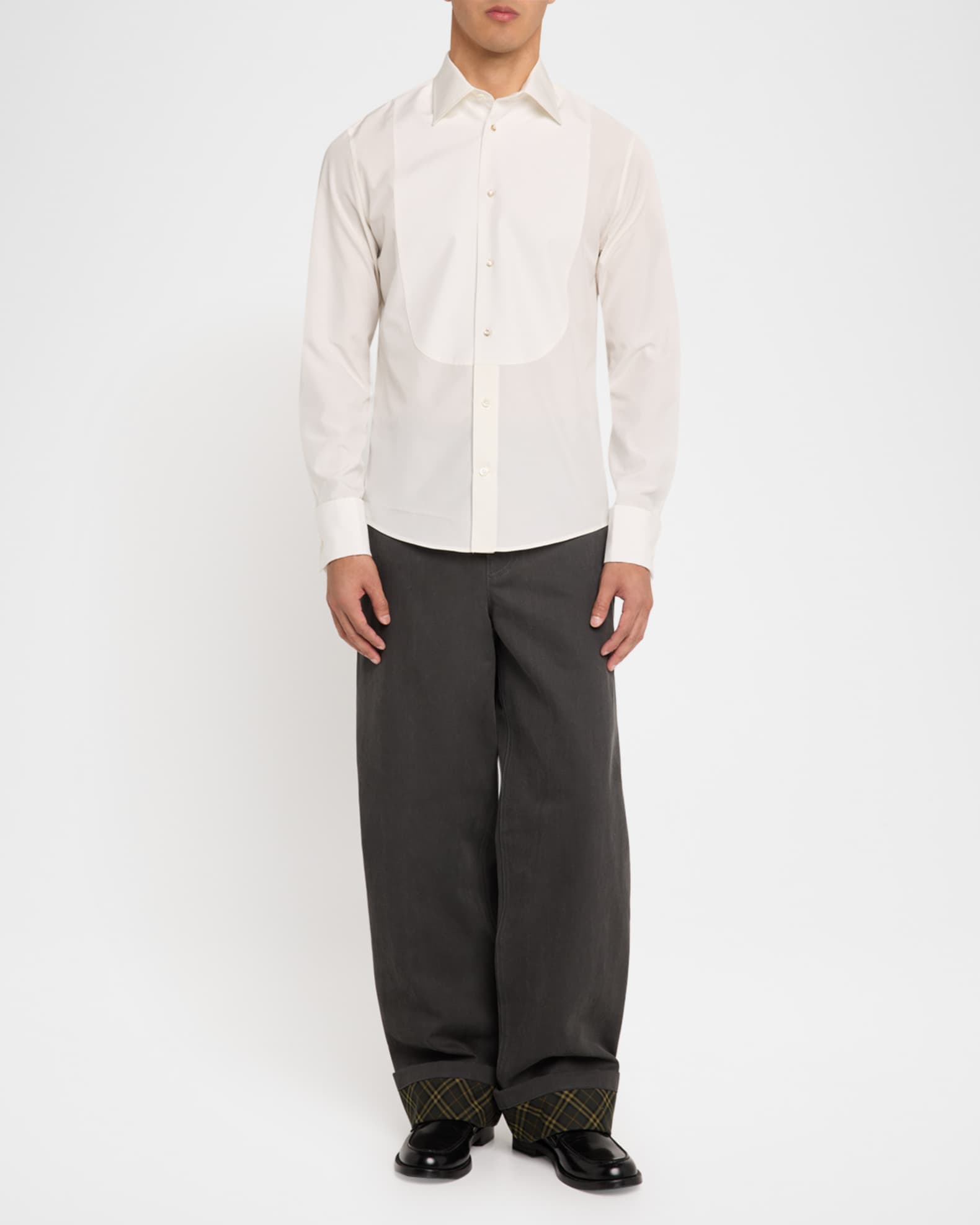 Men's Cotton-Silk Tuxedo Shirt 1